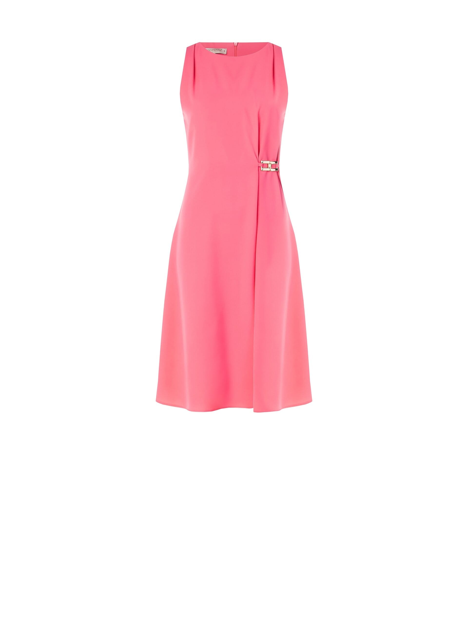 Abito Midi Svasato In Tessuto Fluido Con Dettaglio Catena Rinascimento