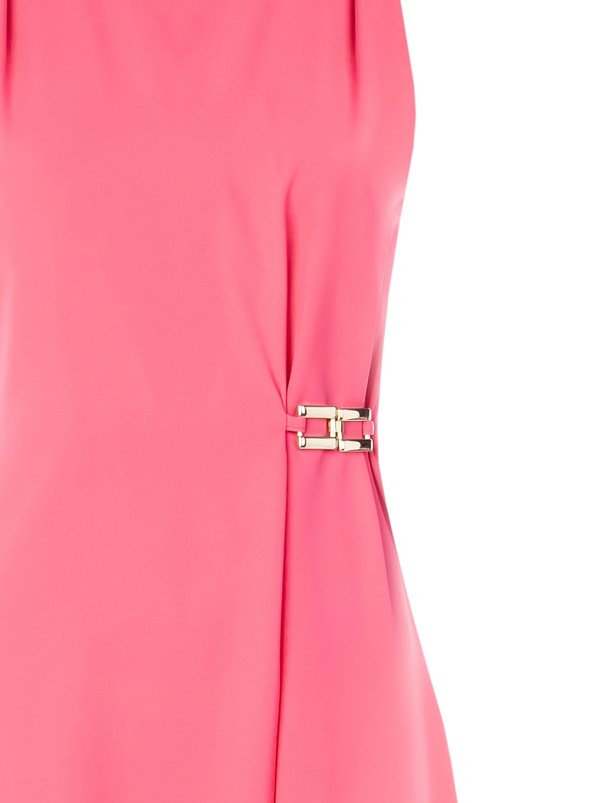 Abito Midi Svasato In Tessuto Fluido Con Dettaglio Catena Rinascimento