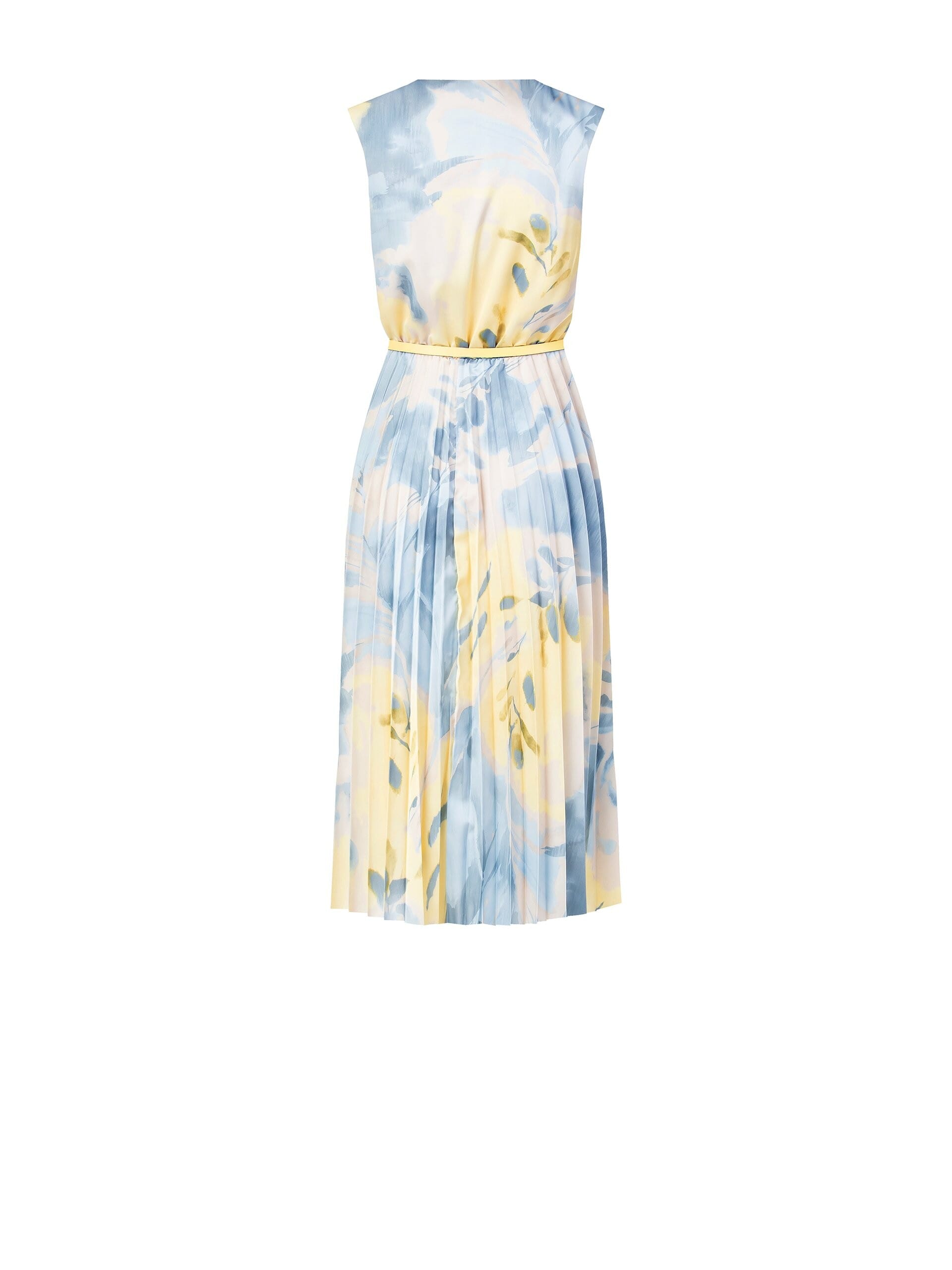 Robe midi en satin plissé avec encolure croisée Rinascimento