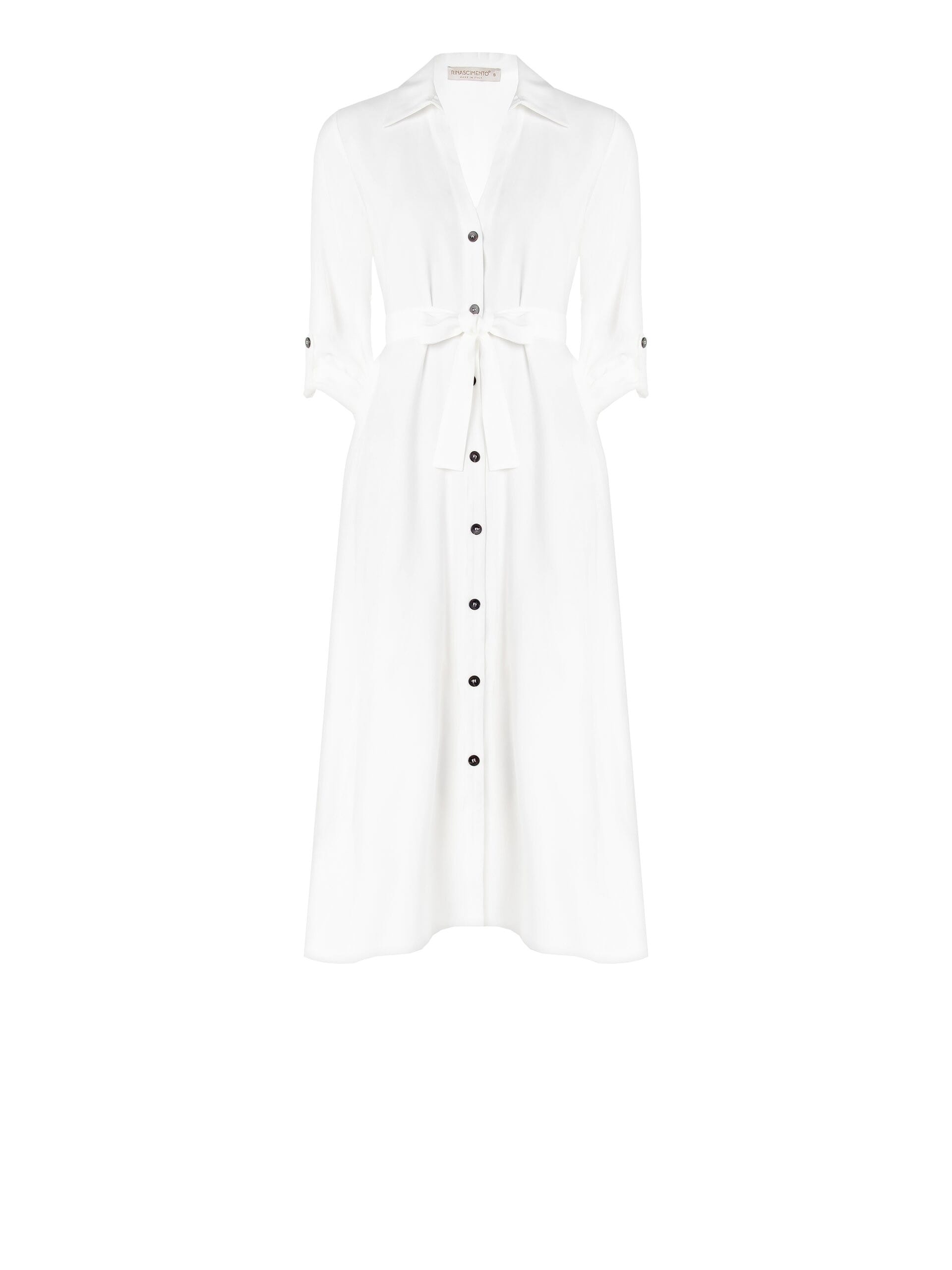 Abito Chemisier Midi In Misto Viscosa Con Tasche Rinascimento