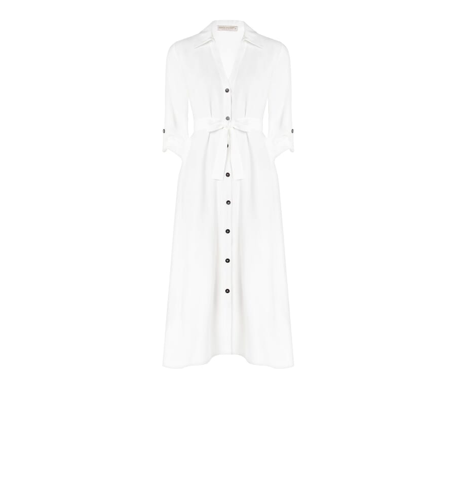 Abito Chemisier Midi In Misto Viscosa Con Tasche Rinascimento