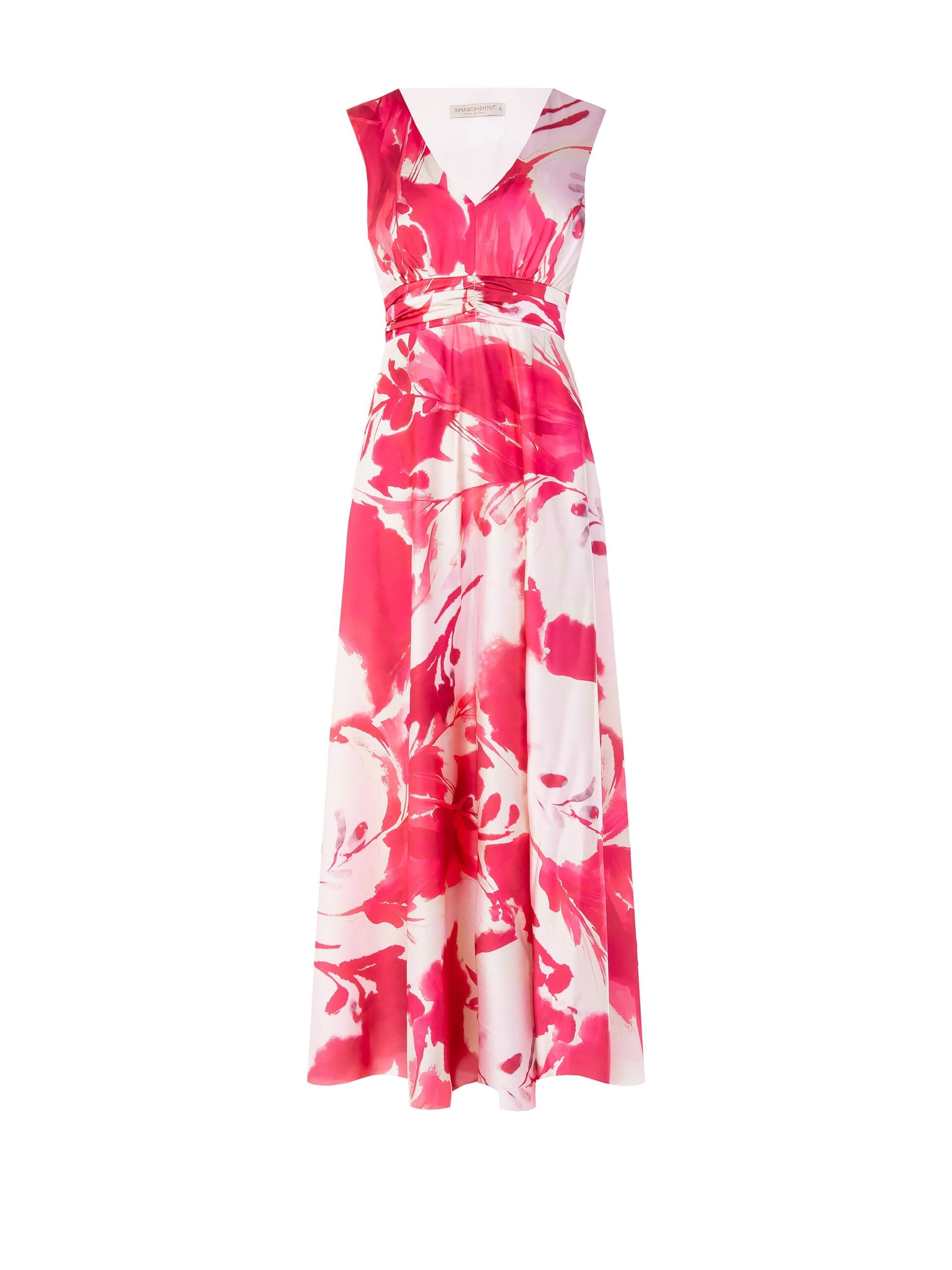 Abito Lungo Impero In Raso Rinascimento