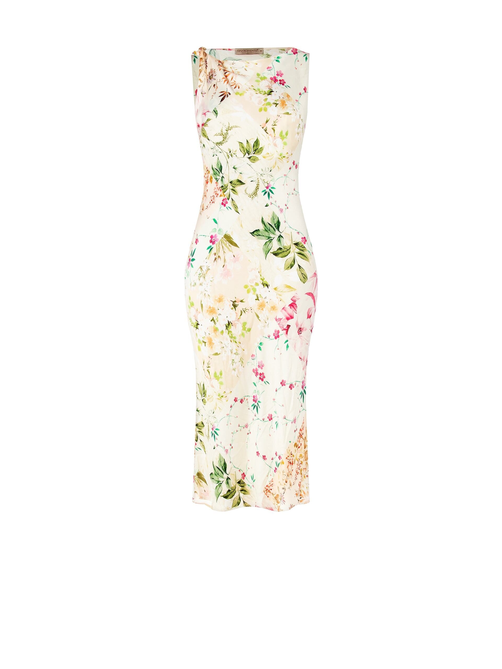 Robe longue droite en viscose avec épaules roulées Rinascimento