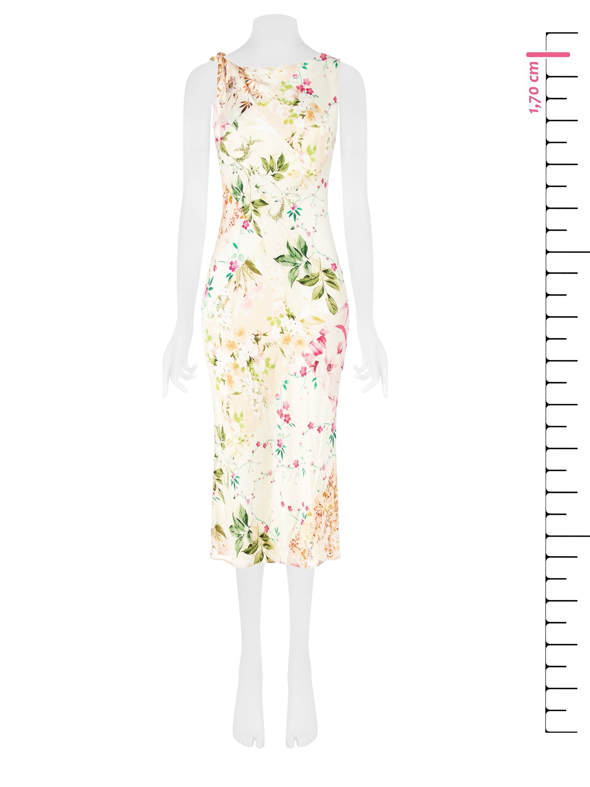 Robe longue droite en viscose avec épaules roulées Rinascimento