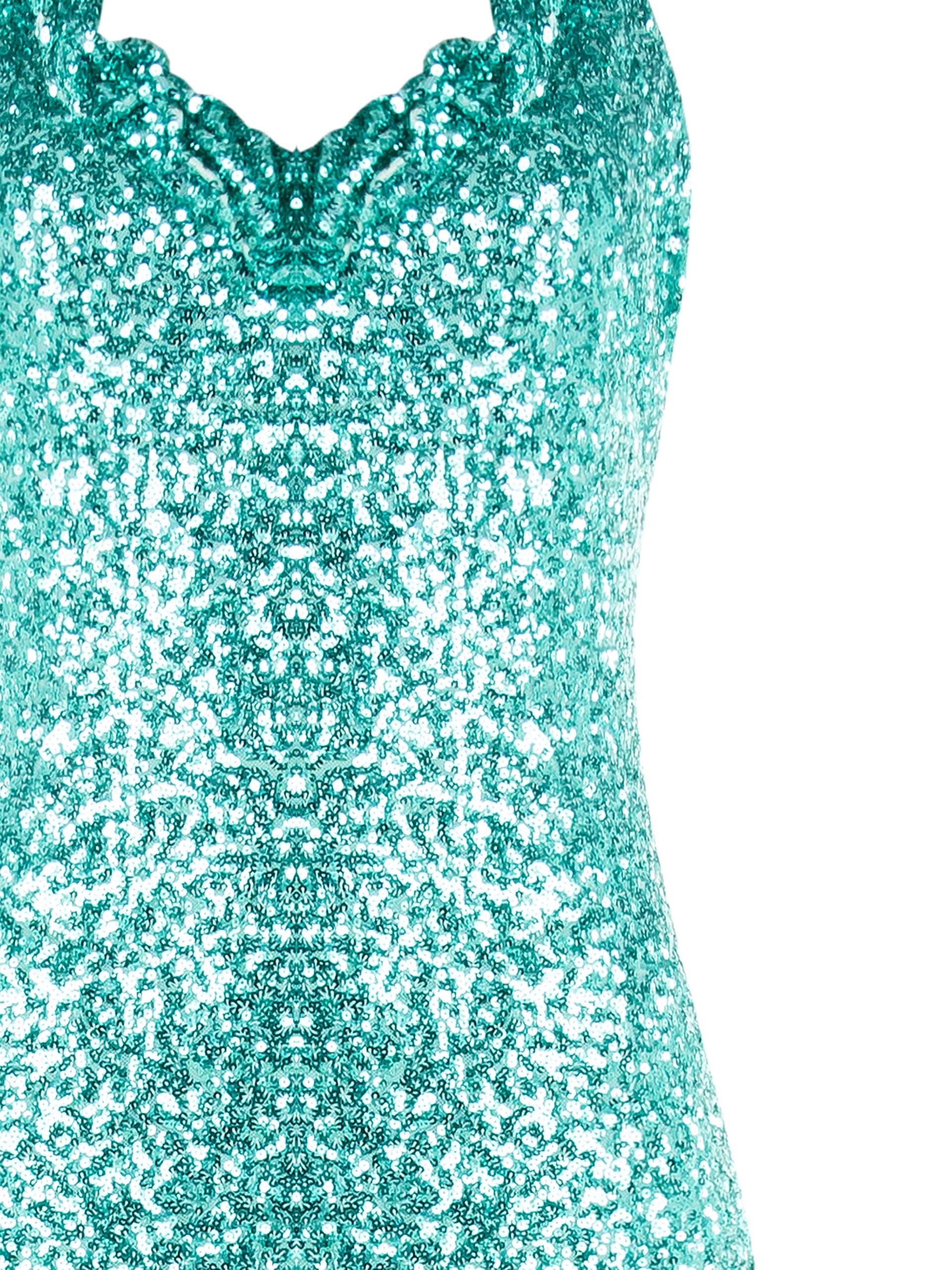 Abito Midi A Tubino Ricoperto Di Paillettes Con Ruches Rinascimento