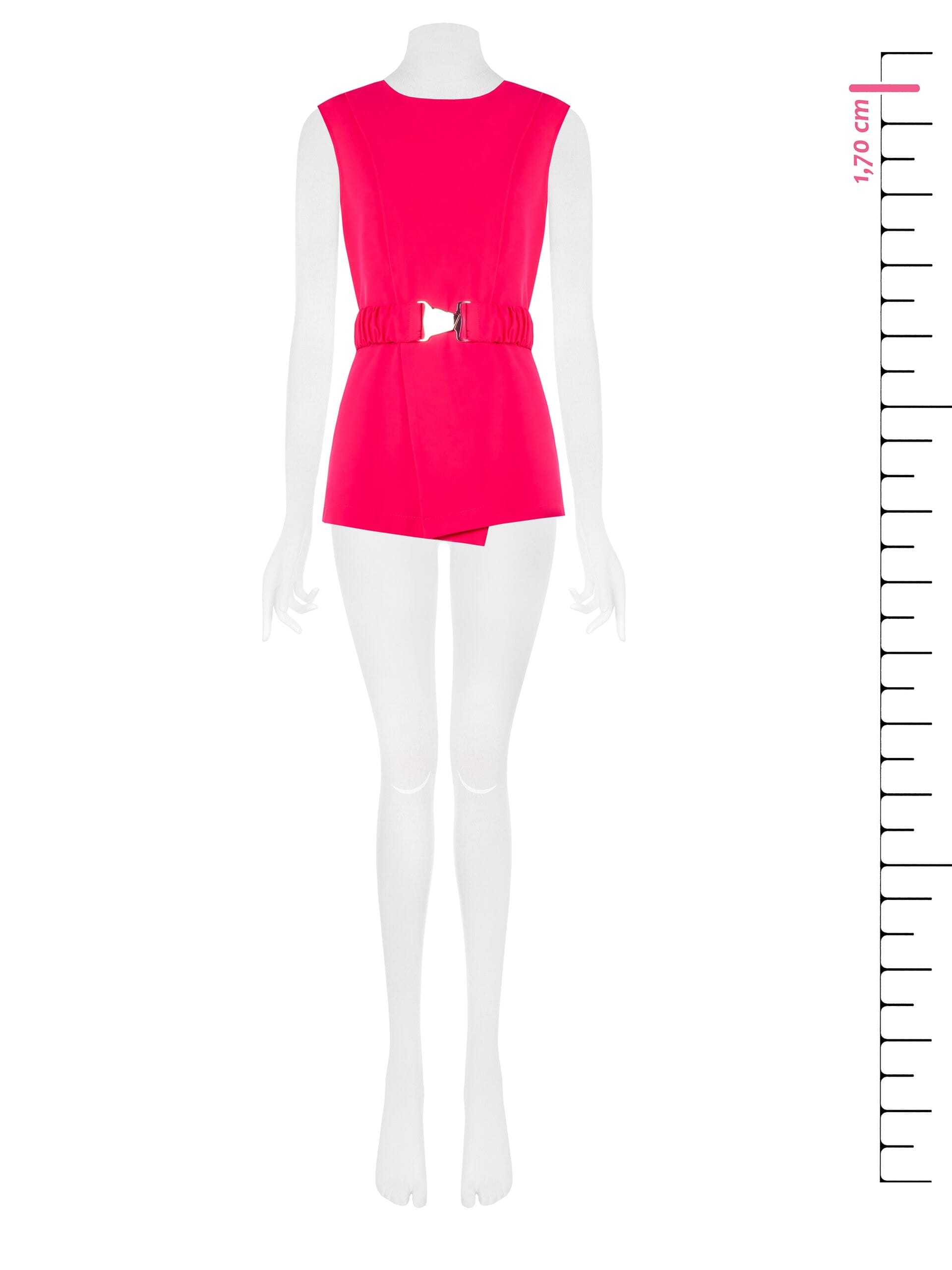 Rinascimento Cross Strap Fluid Long Top With Elasticated Strap And Coordinated Stretch Belt