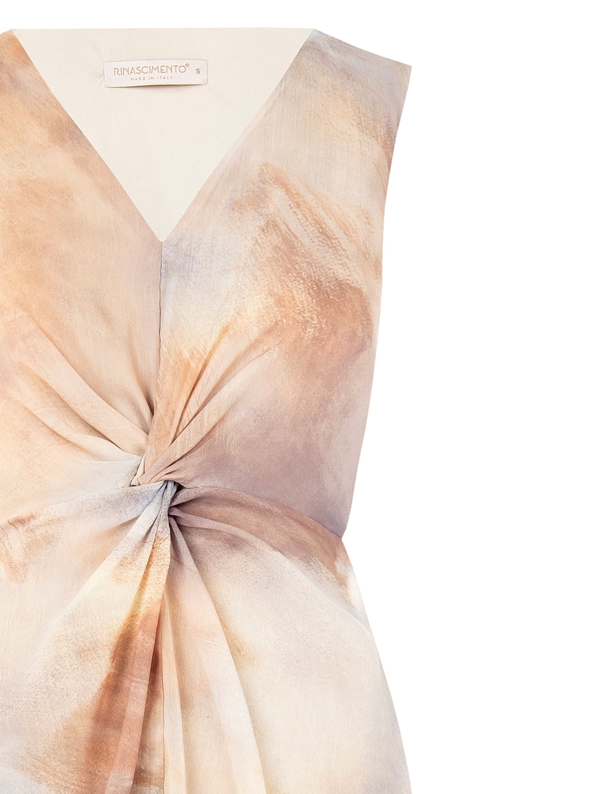 Top In Crepon Sfumato Con Nodo E Scollo A V Rinascimento