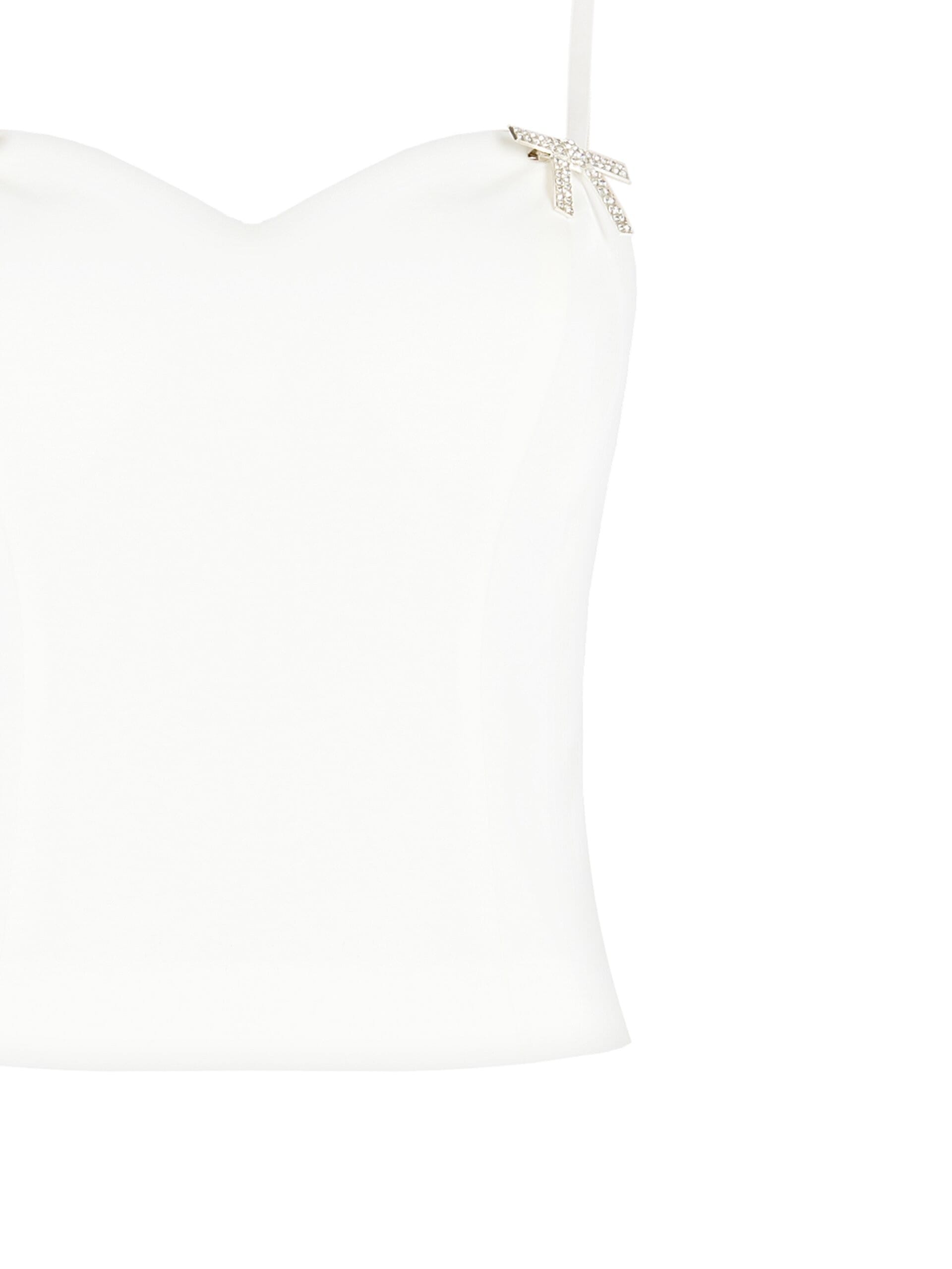 Top Bustier In Tessuto Tecnico Con Spille Fiocco In Strass Rinascimento