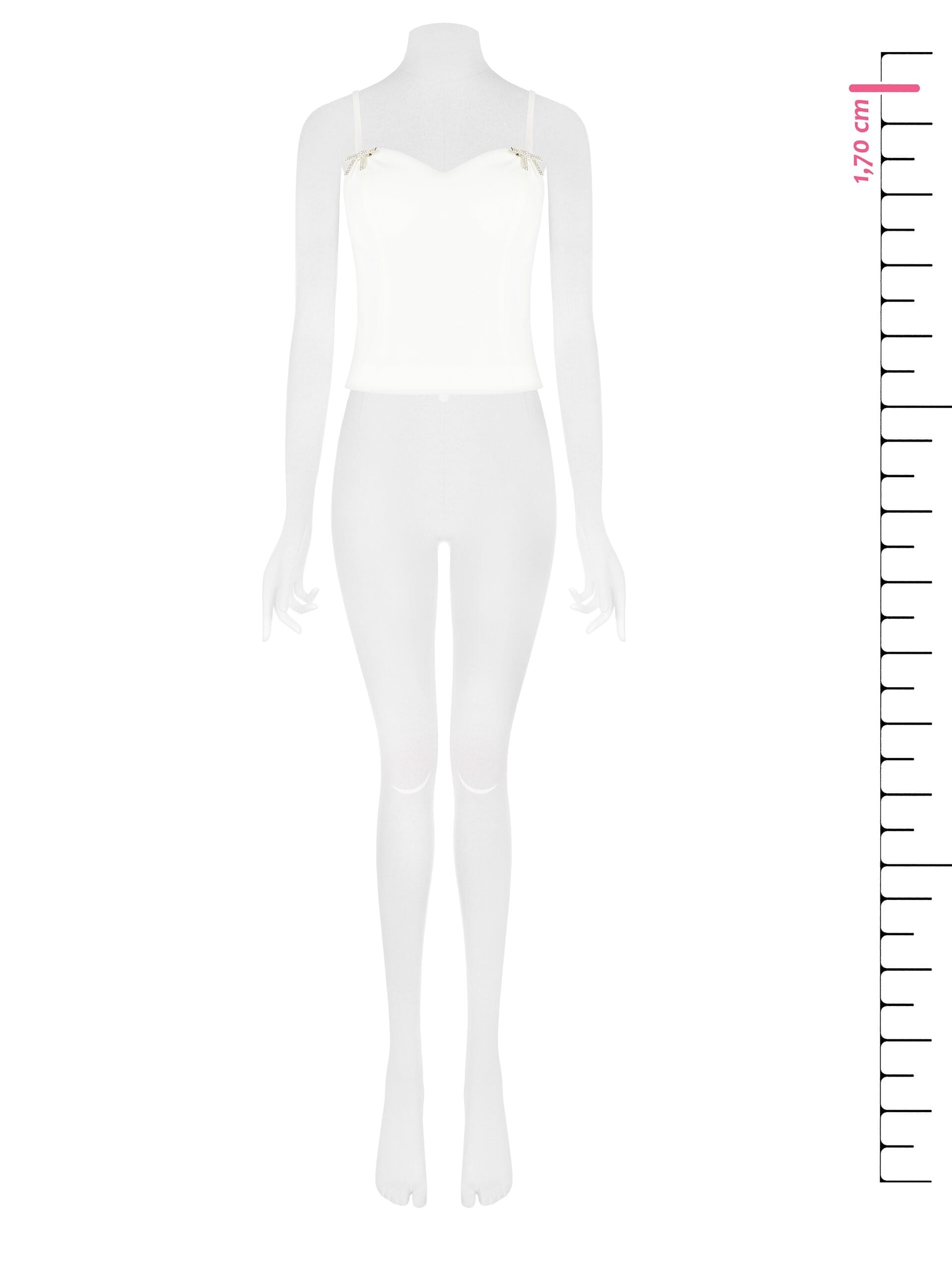 Top Bustier In Tessuto Tecnico Con Spille Fiocco In Strass Rinascimento