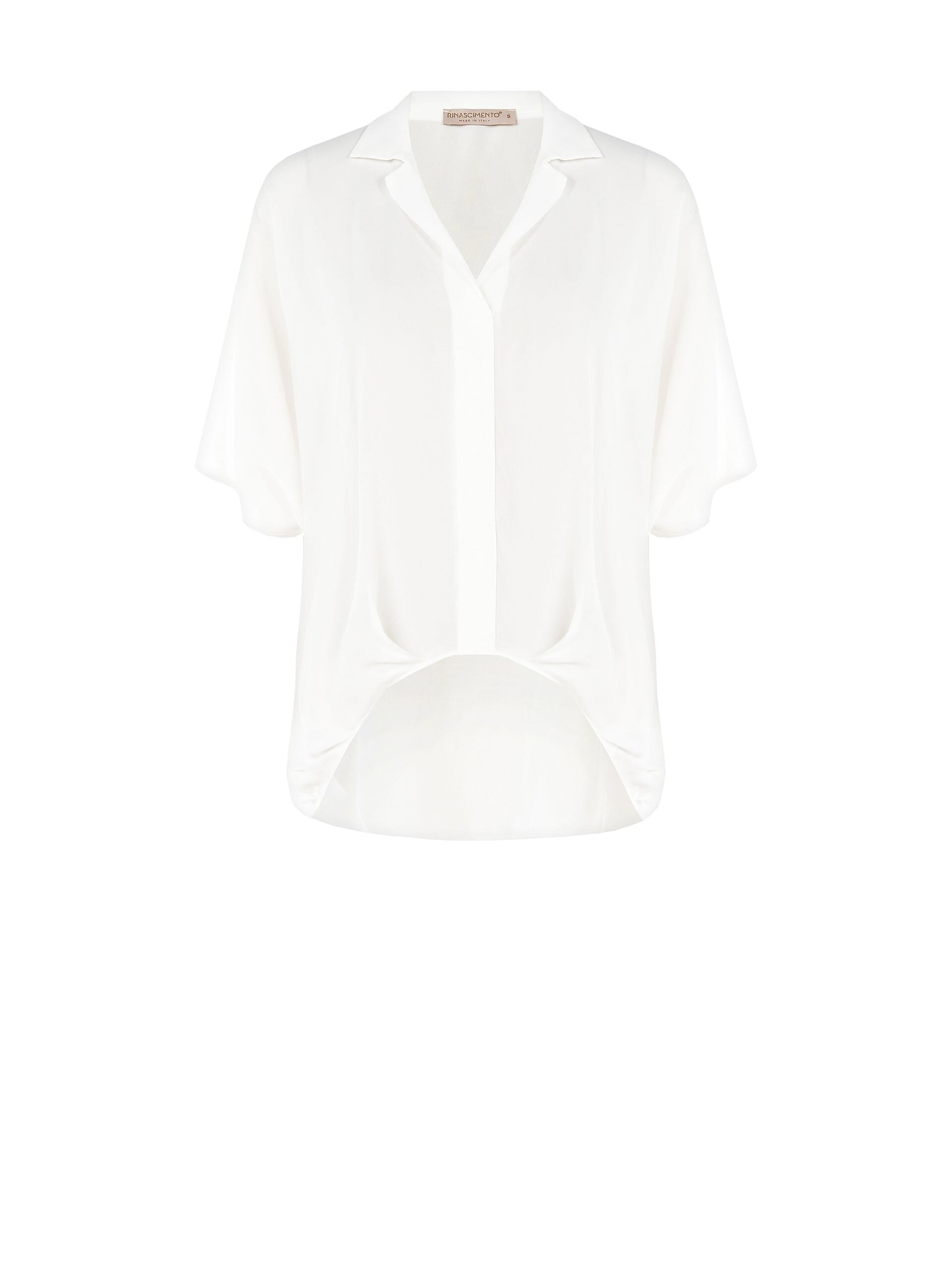 Blusa Over In Georgette Con Scollo A V E Colletto Rinascimento