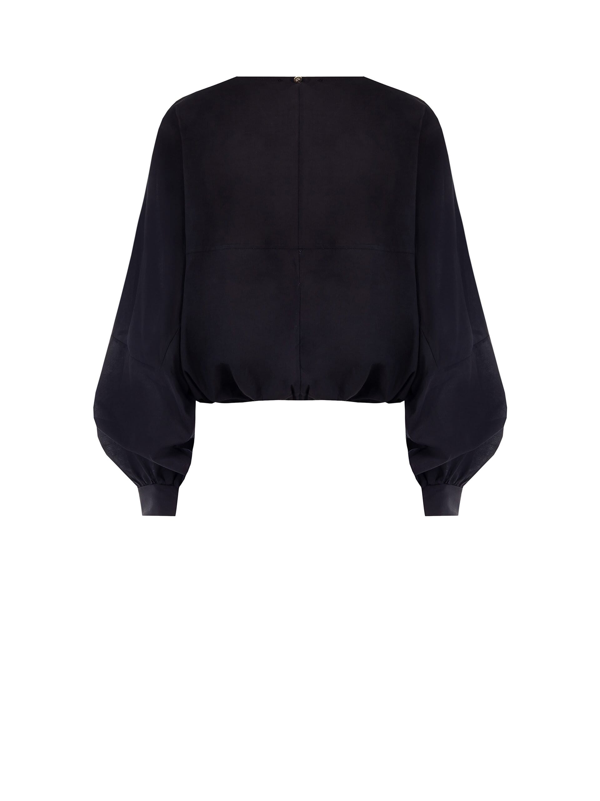 Blusa A Palloncino In Cotone Con Cut-Out A Goccia Rinascimento