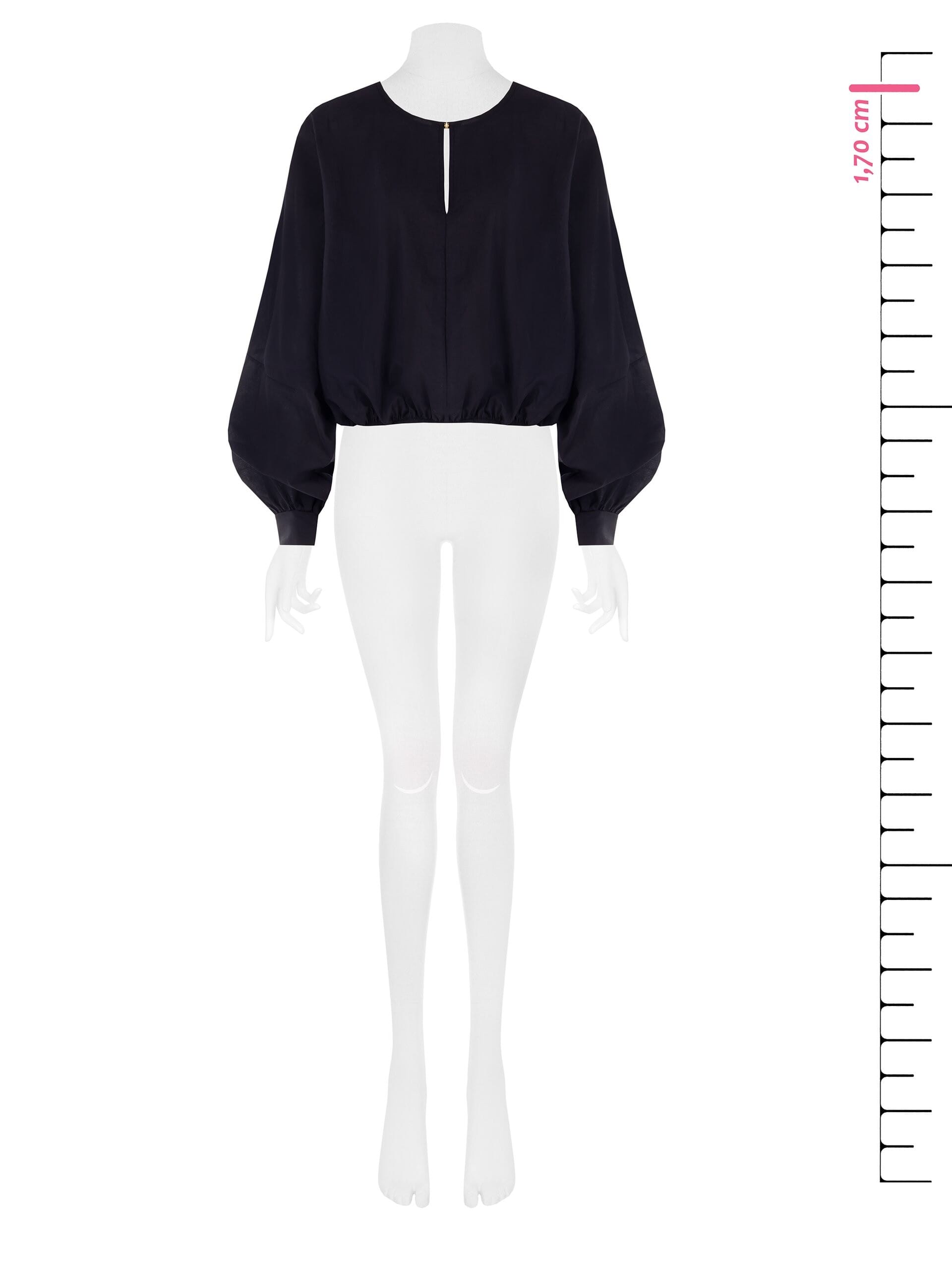 Blusa A Palloncino In Cotone Con Cut-Out A Goccia Rinascimento