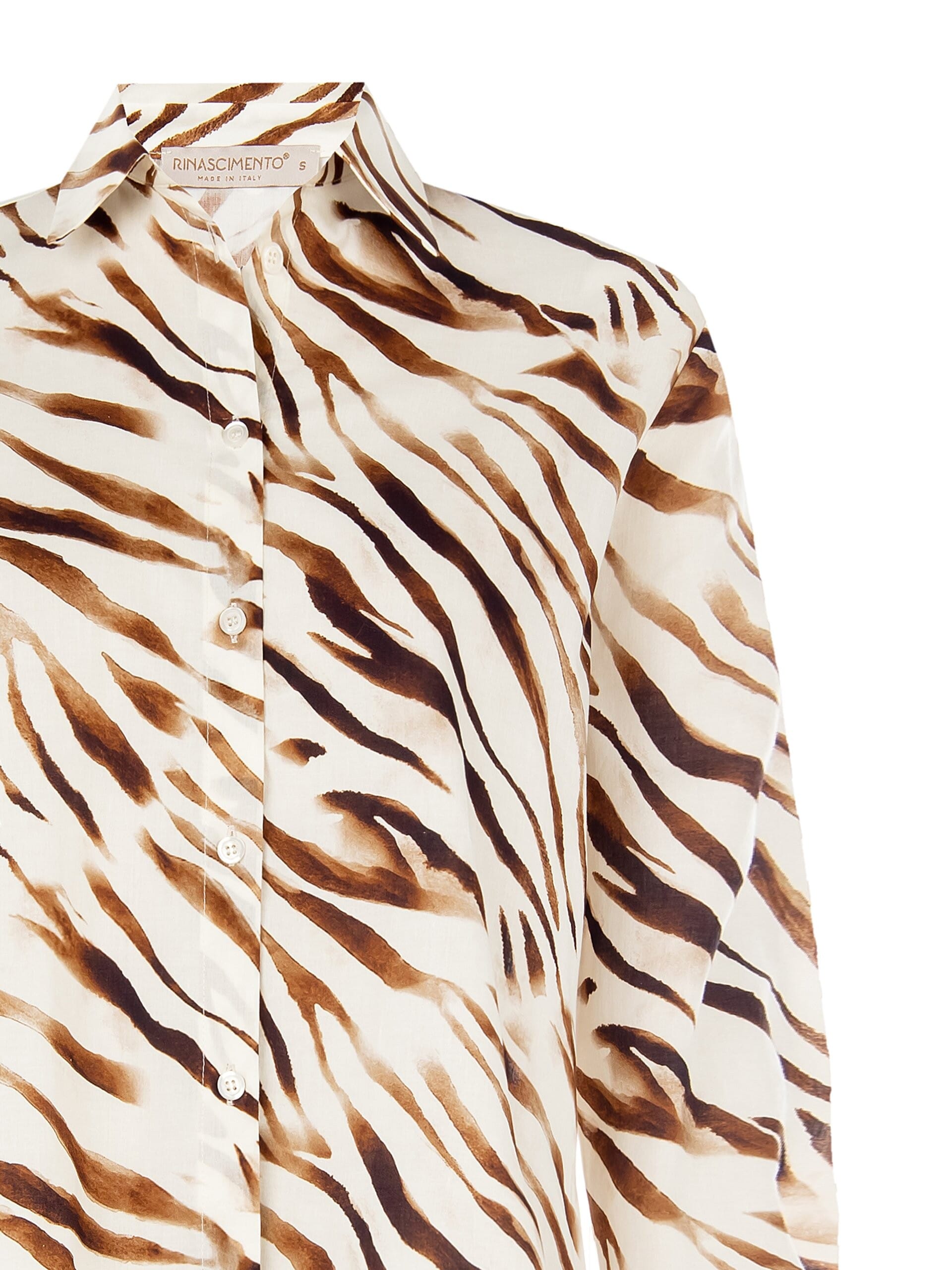 Camicia Over Zebrata In Cotone Rinascimento