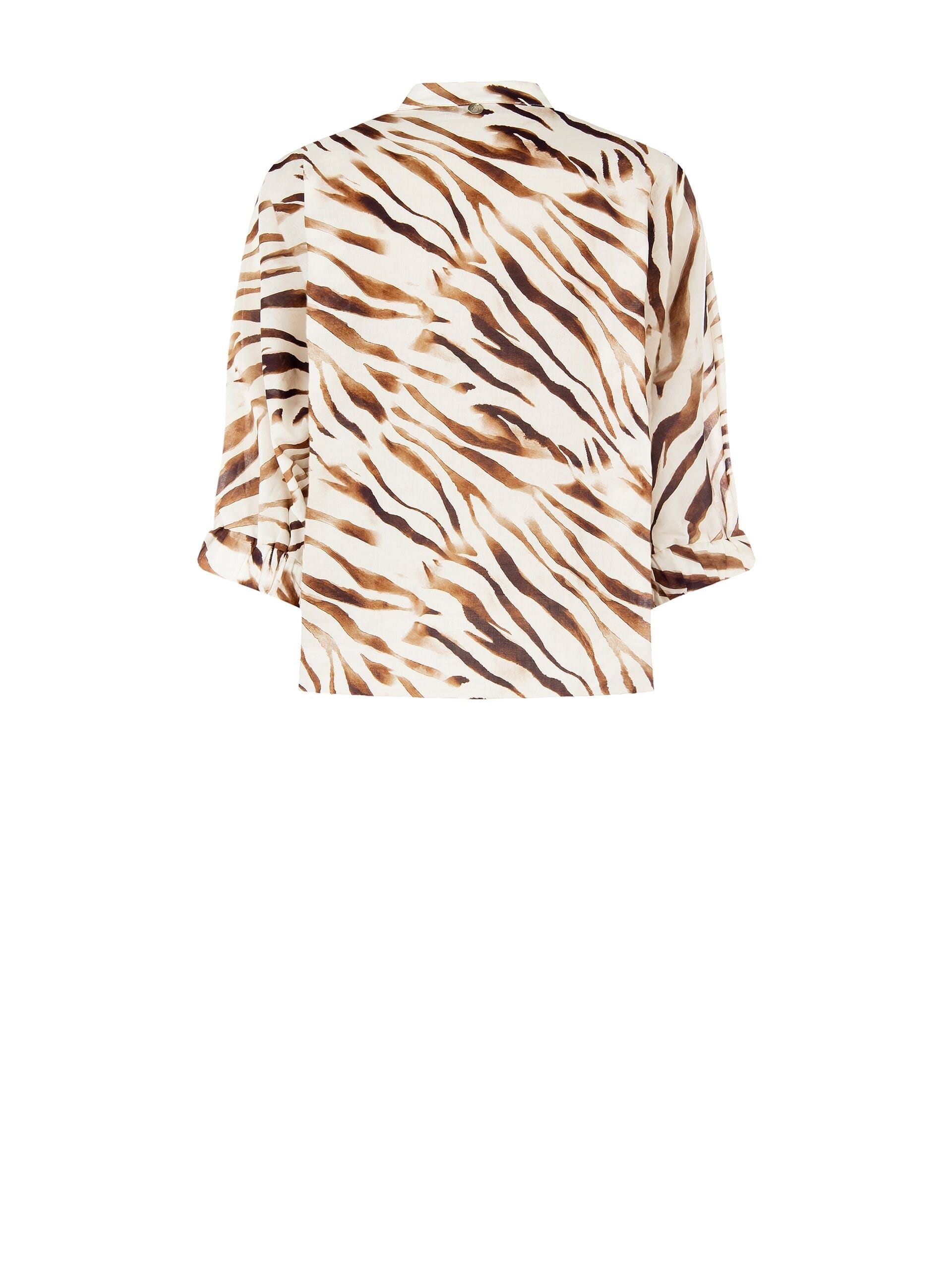 Camicia Over In Cotone Con Colletto Alla Coreana E Scollo A V Rinascimento