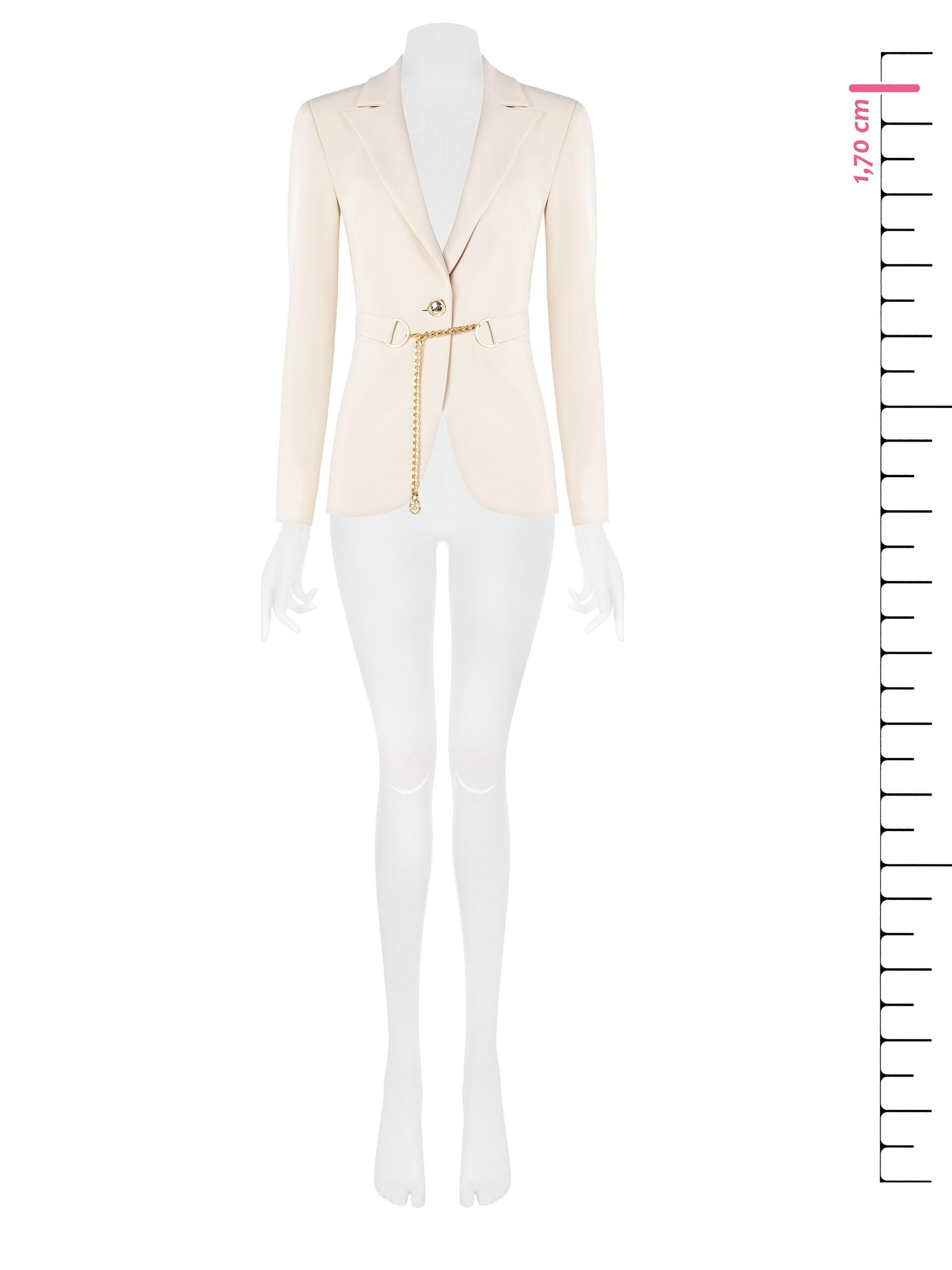 Giacca Blazer Sfiancata In Scuba Crepe Con Cintura Catena Rinascimento