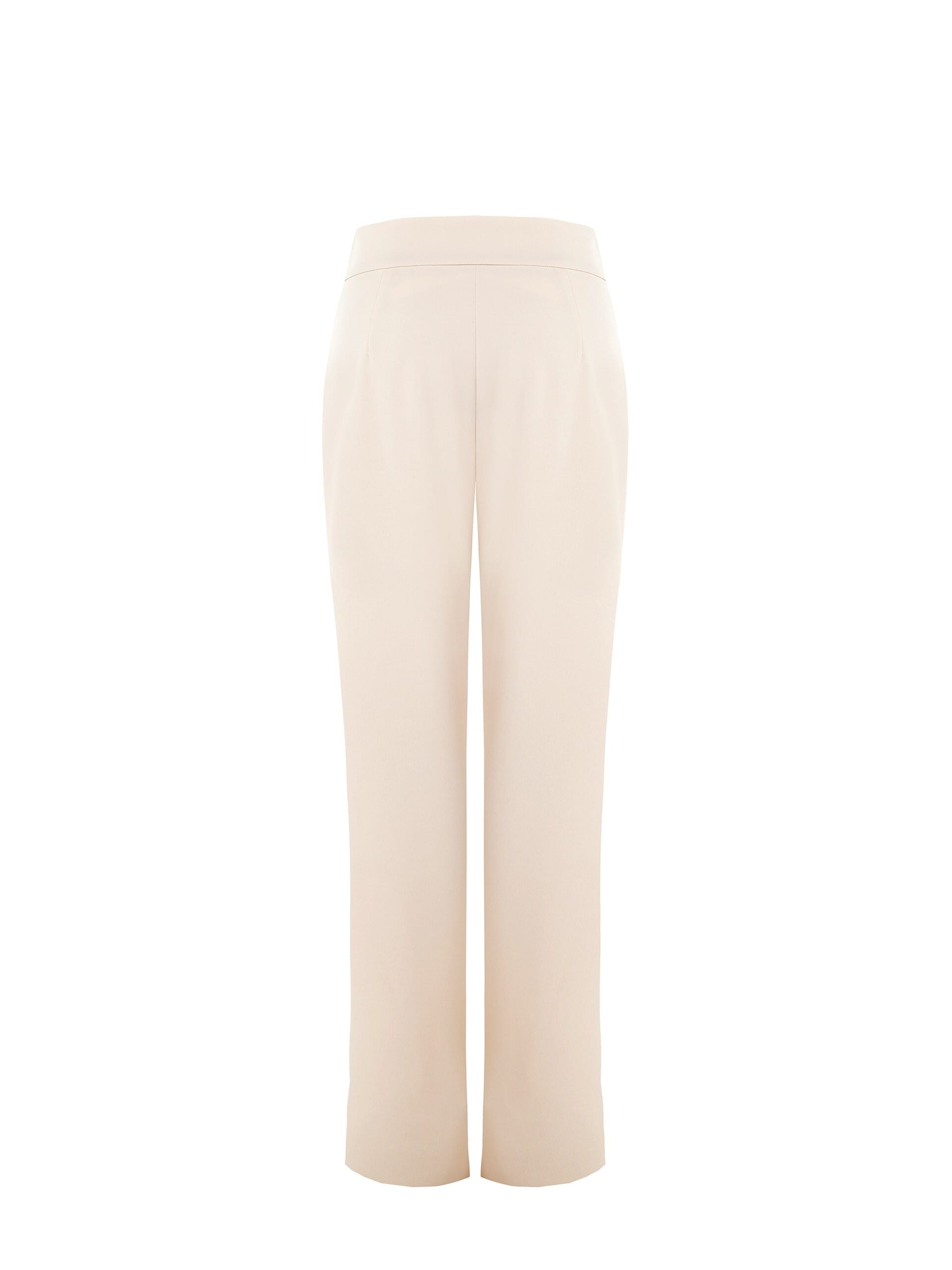 Pantaloni Palazzo In Scuba Crepe Con Dettaglio Catena E Zip Laterale Rinascimento