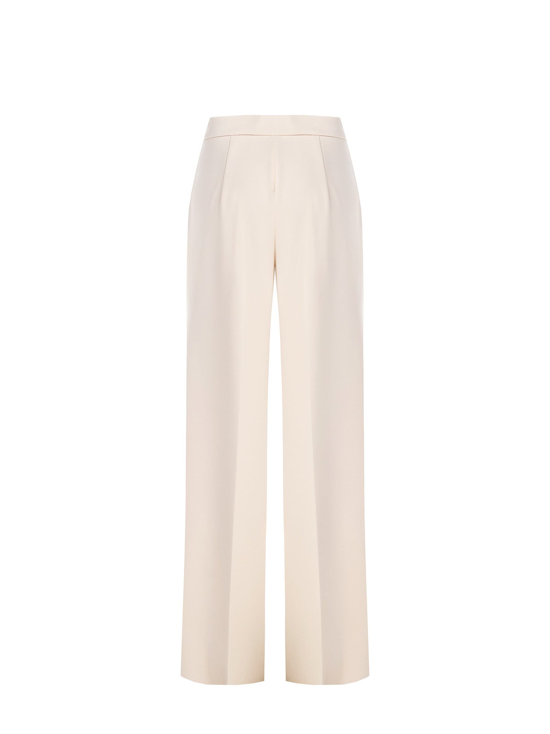 Pantaloni Palazzo In Scuba Crepe Con Tasche Rinascimento