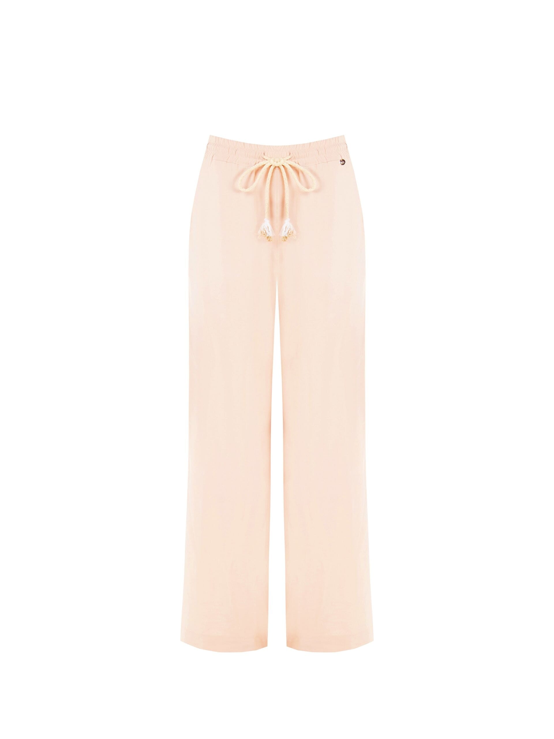 Pantaloni Palazzo In Misto Viscosa Leggermente Stropicciato Con Tasche Rinascimento