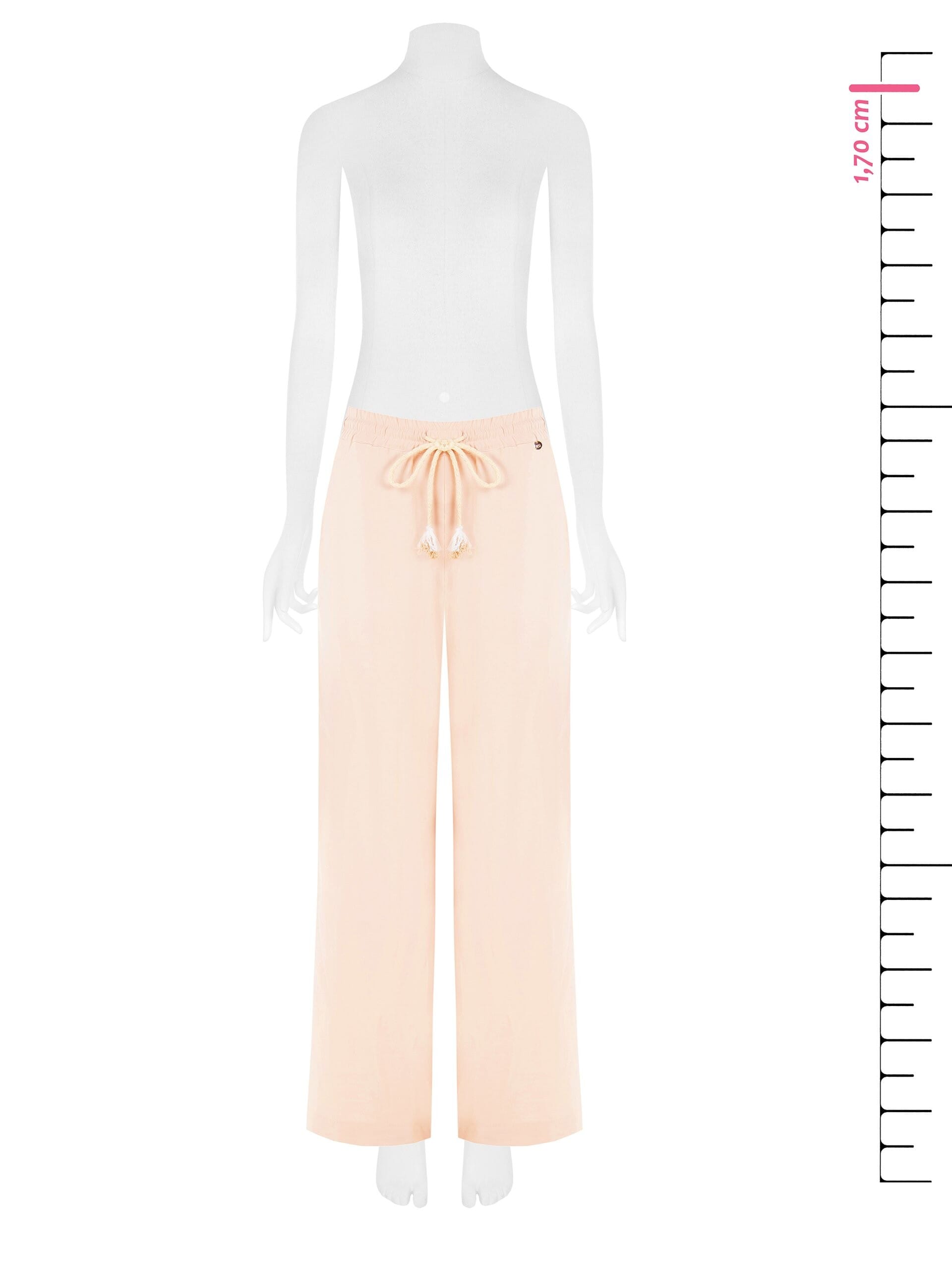 Pantaloni Palazzo In Misto Viscosa Leggermente Stropicciato Con Tasche Rinascimento