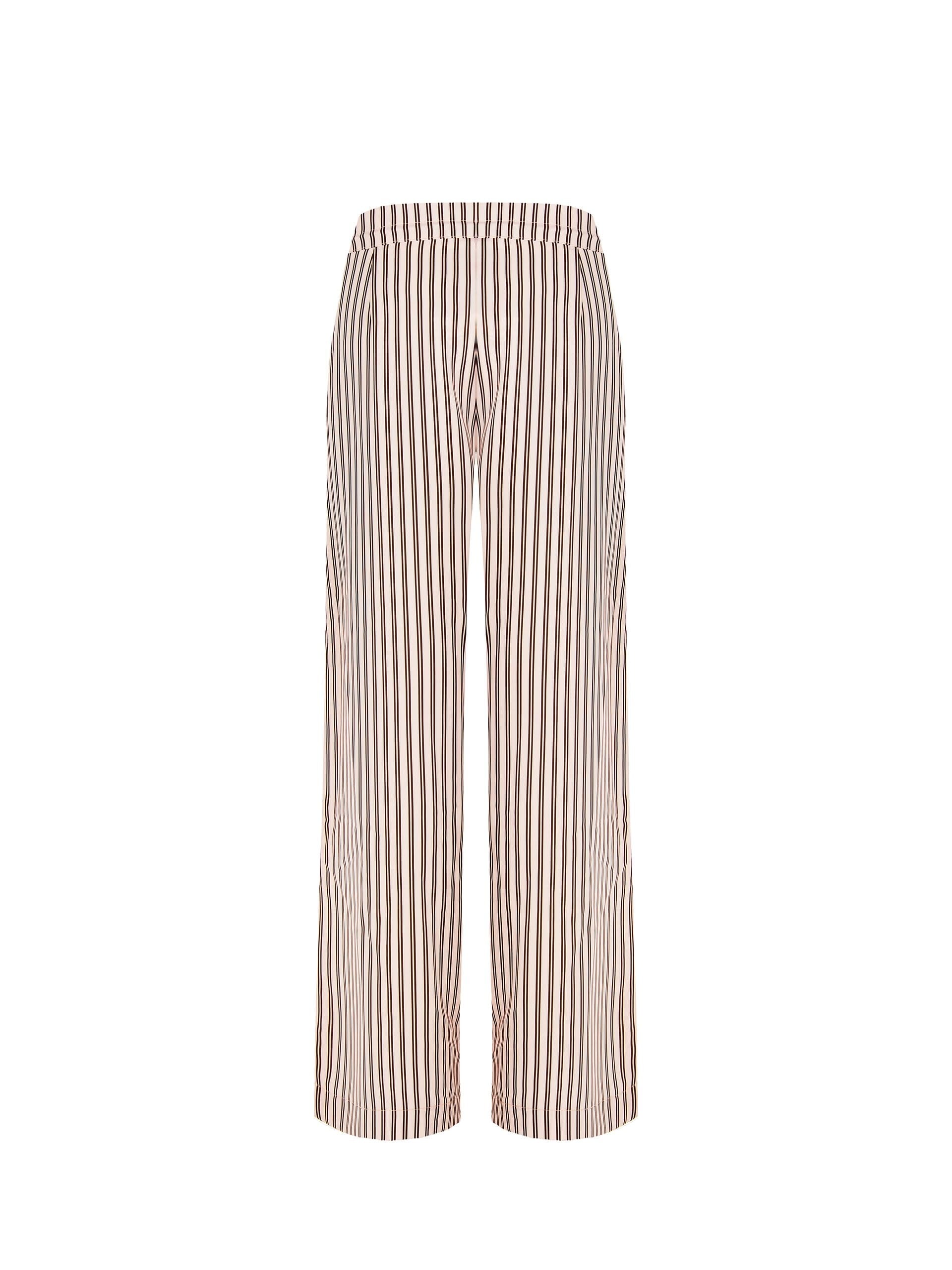 Pantaloni Palazzo In Raso A Righe Con Coulisse E Tasche Rinascimento