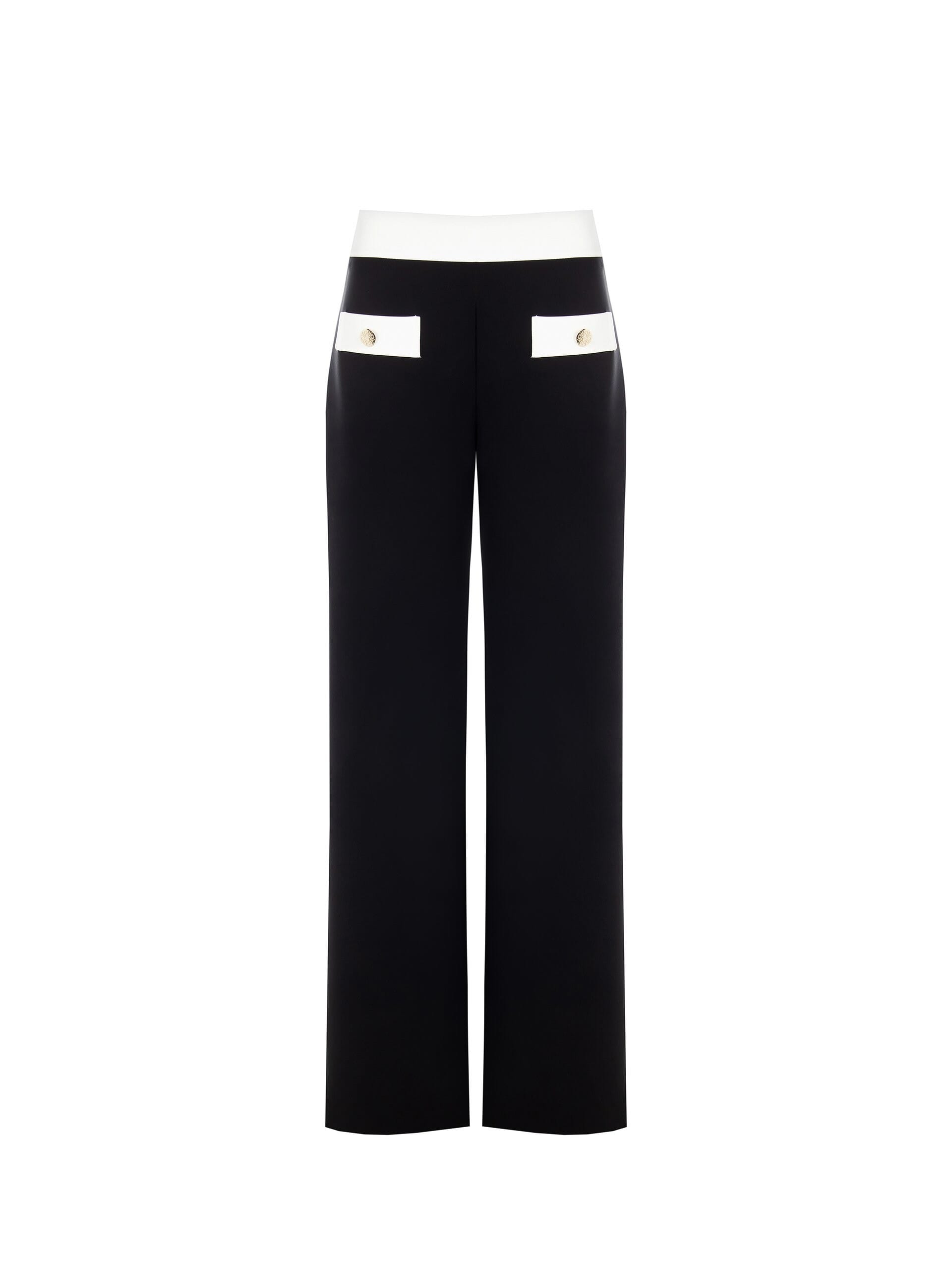 Pantaloni Palazzo Bicolor In Tessuto Bi-Stretch Rinascimento