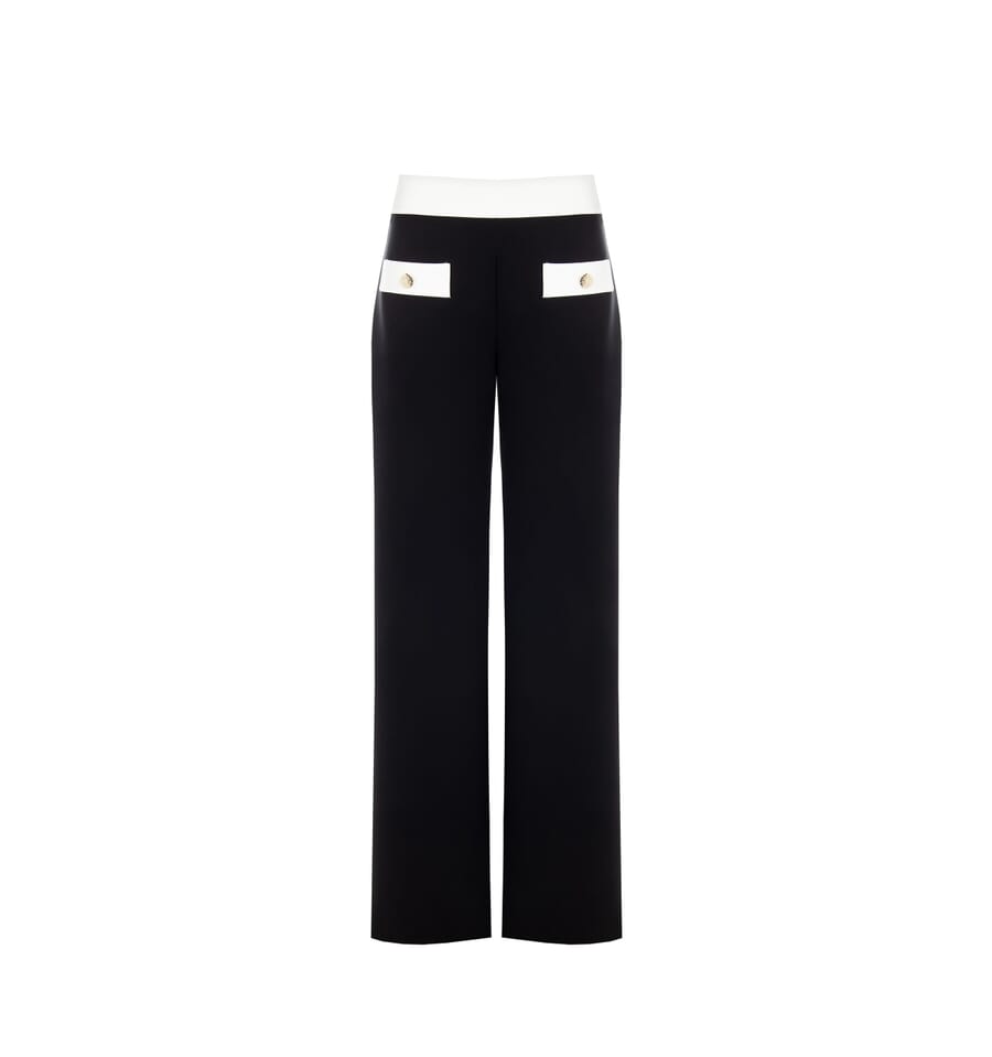 Rinascimento Two-Tone Bi-Stretch Fabric Palazzo Trousers Vestiti