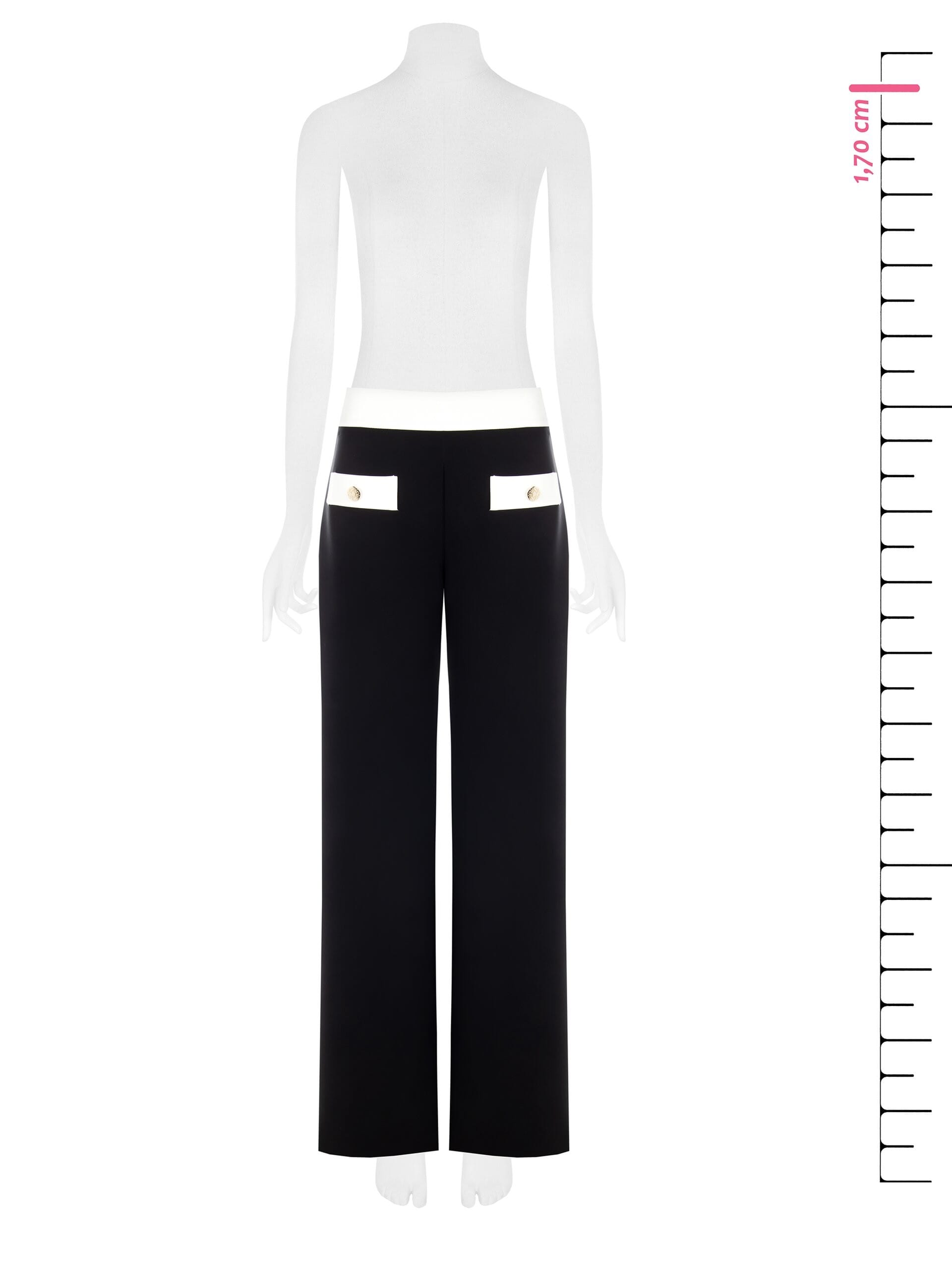 Pantaloni Palazzo Bicolor In Tessuto Bi-Stretch Rinascimento