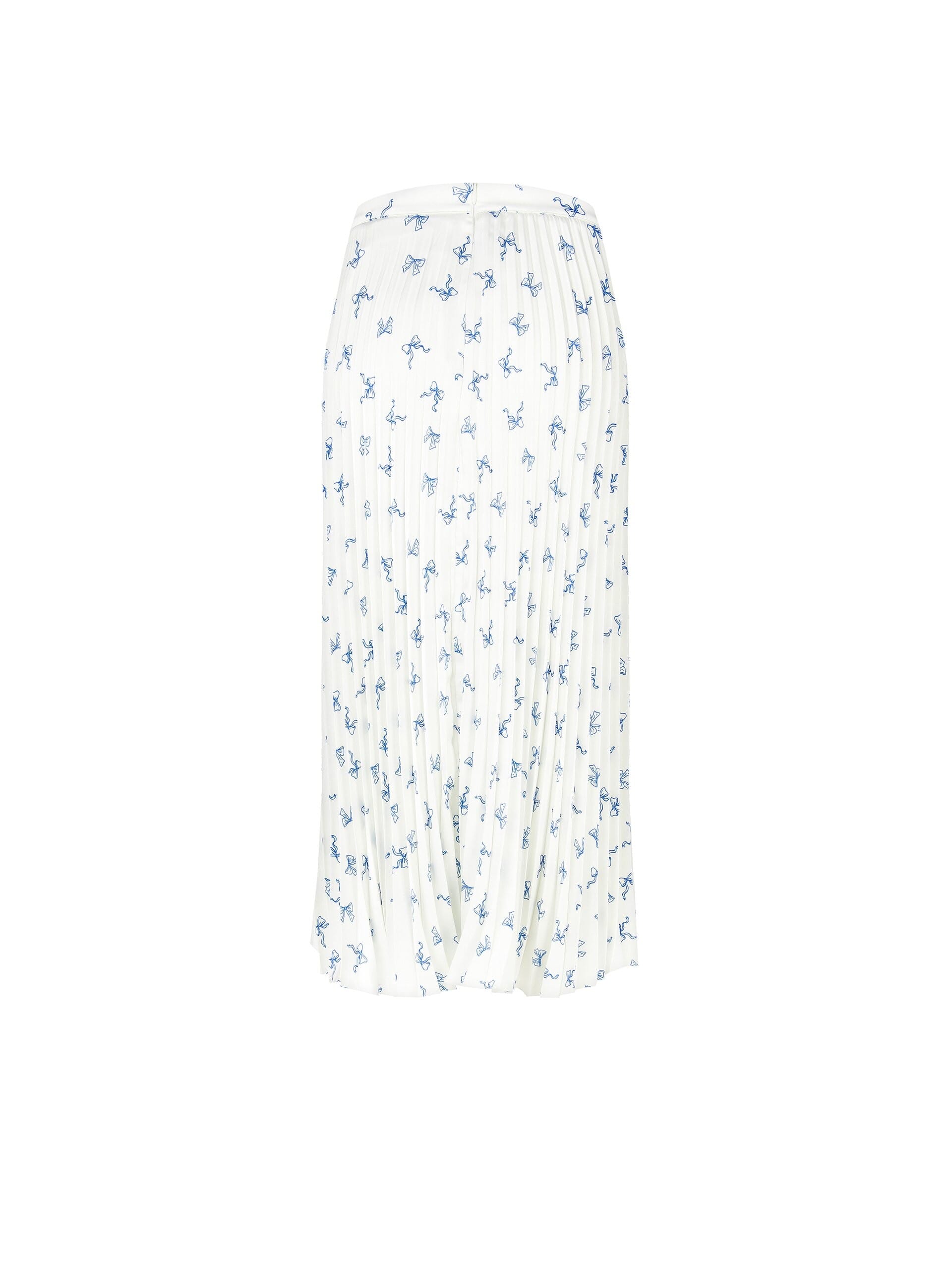 Gonna Midi In Raso Plissé Motivo Fiocchi Rinascimento