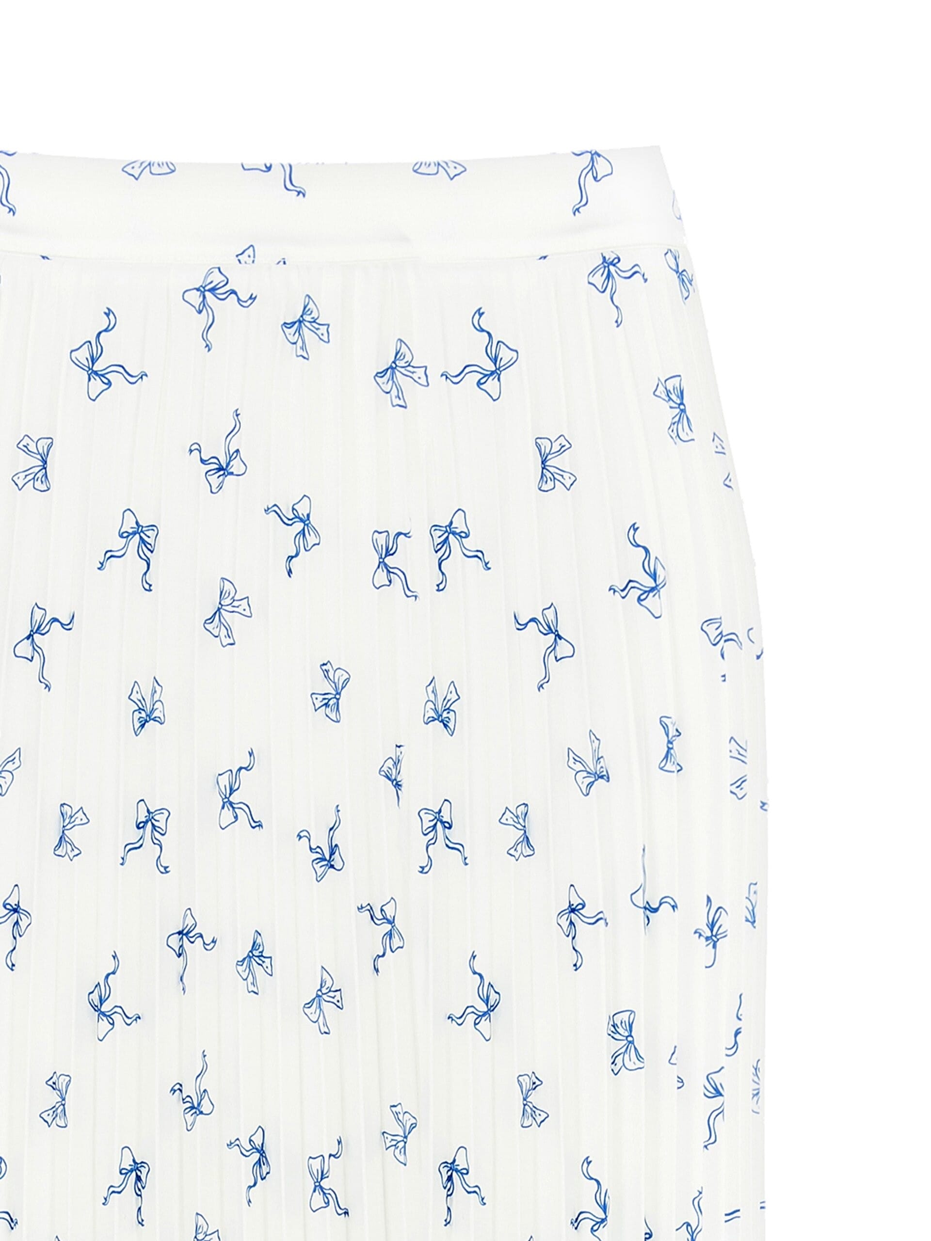 Gonna Midi In Raso Plissé Motivo Fiocchi Rinascimento