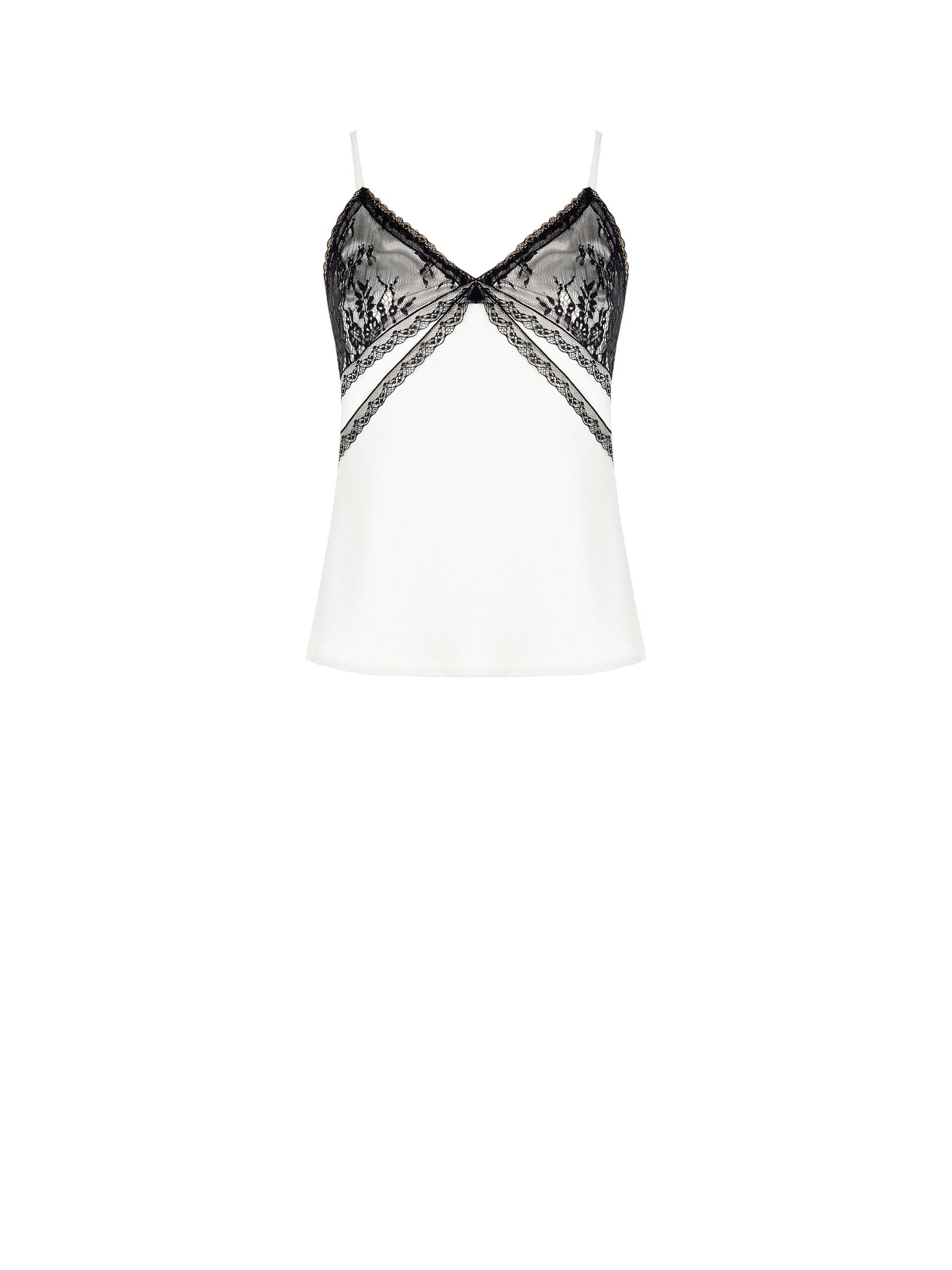 Top Sfiancato In Raso Con Inserti In Pizzo Rinascimento