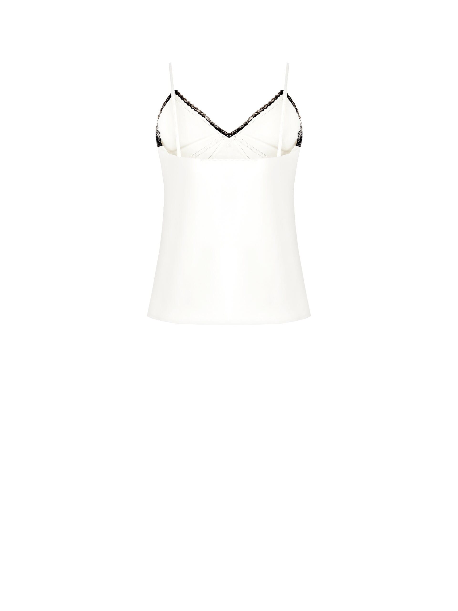 Top Sfiancato In Raso Con Inserti In Pizzo Rinascimento