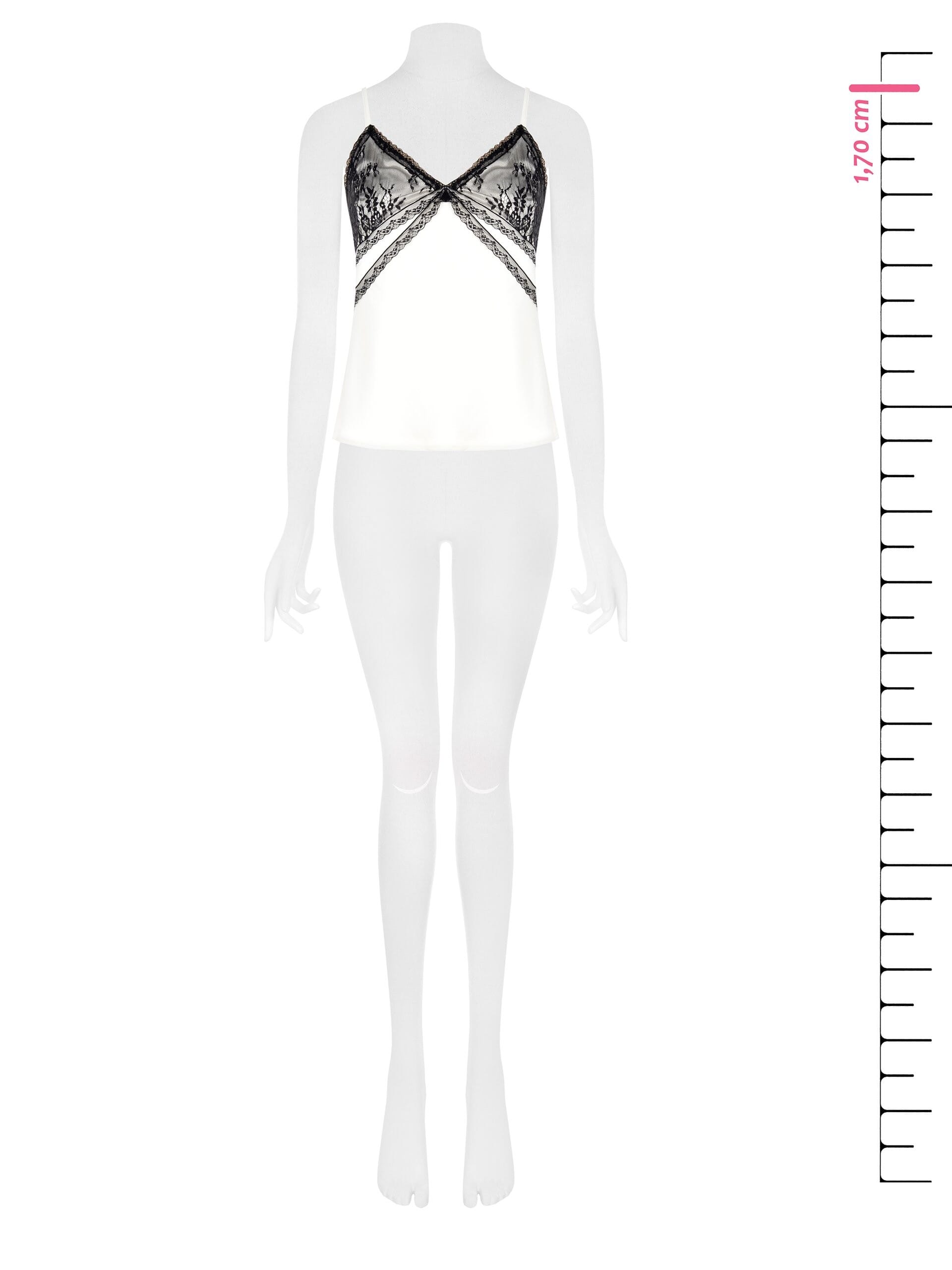 Top Sfiancato In Raso Con Inserti In Pizzo Rinascimento