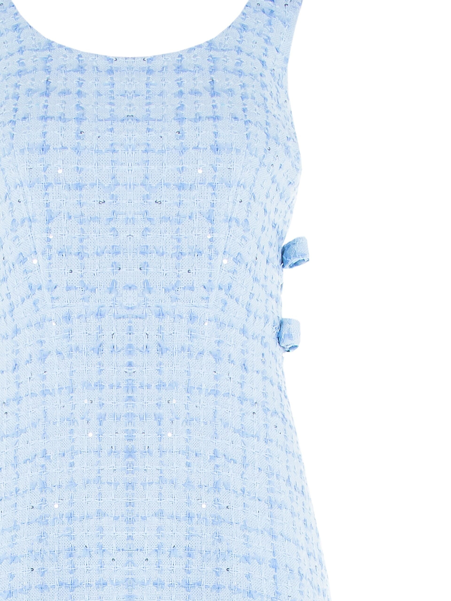 Abito Corto A Tubino In Tweed Con Cut-Out E Fiocchi Sui Fianchi Rinascimento