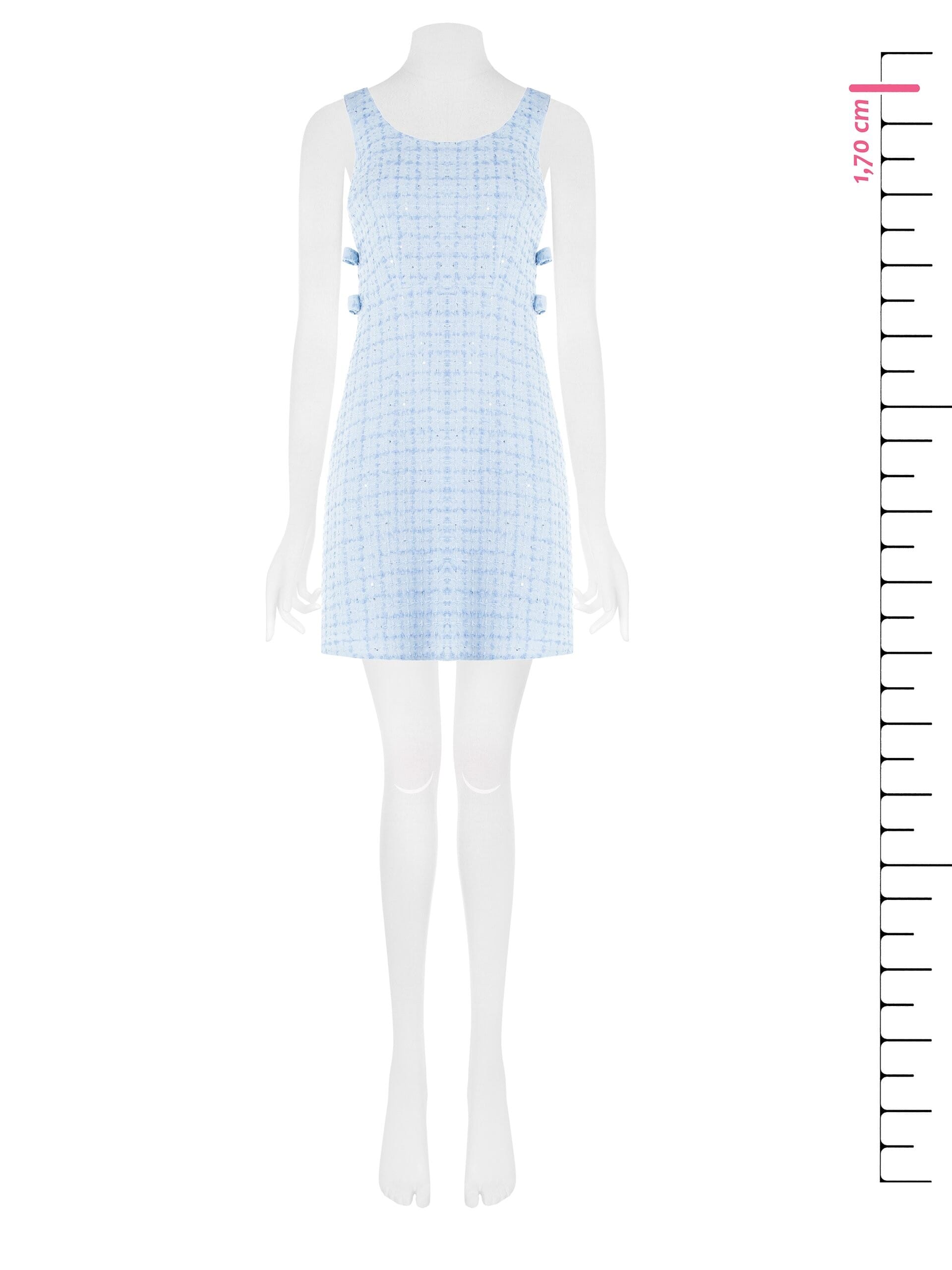 Abito Corto A Tubino In Tweed Con Cut-Out E Fiocchi Sui Fianchi Rinascimento