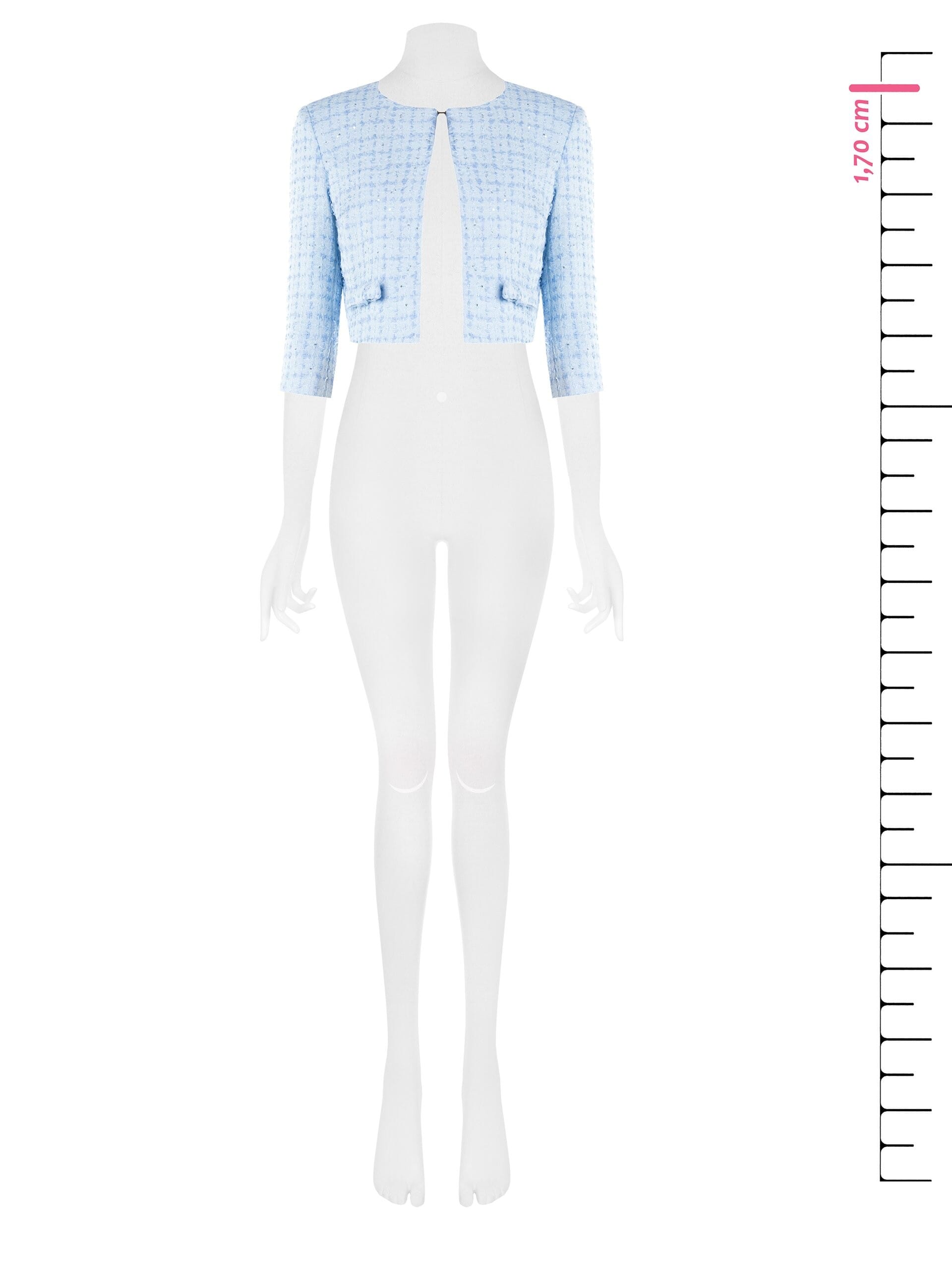 Giacca Corta In Tweed Con Chiusura A Gancio E Spalline Rinascimento