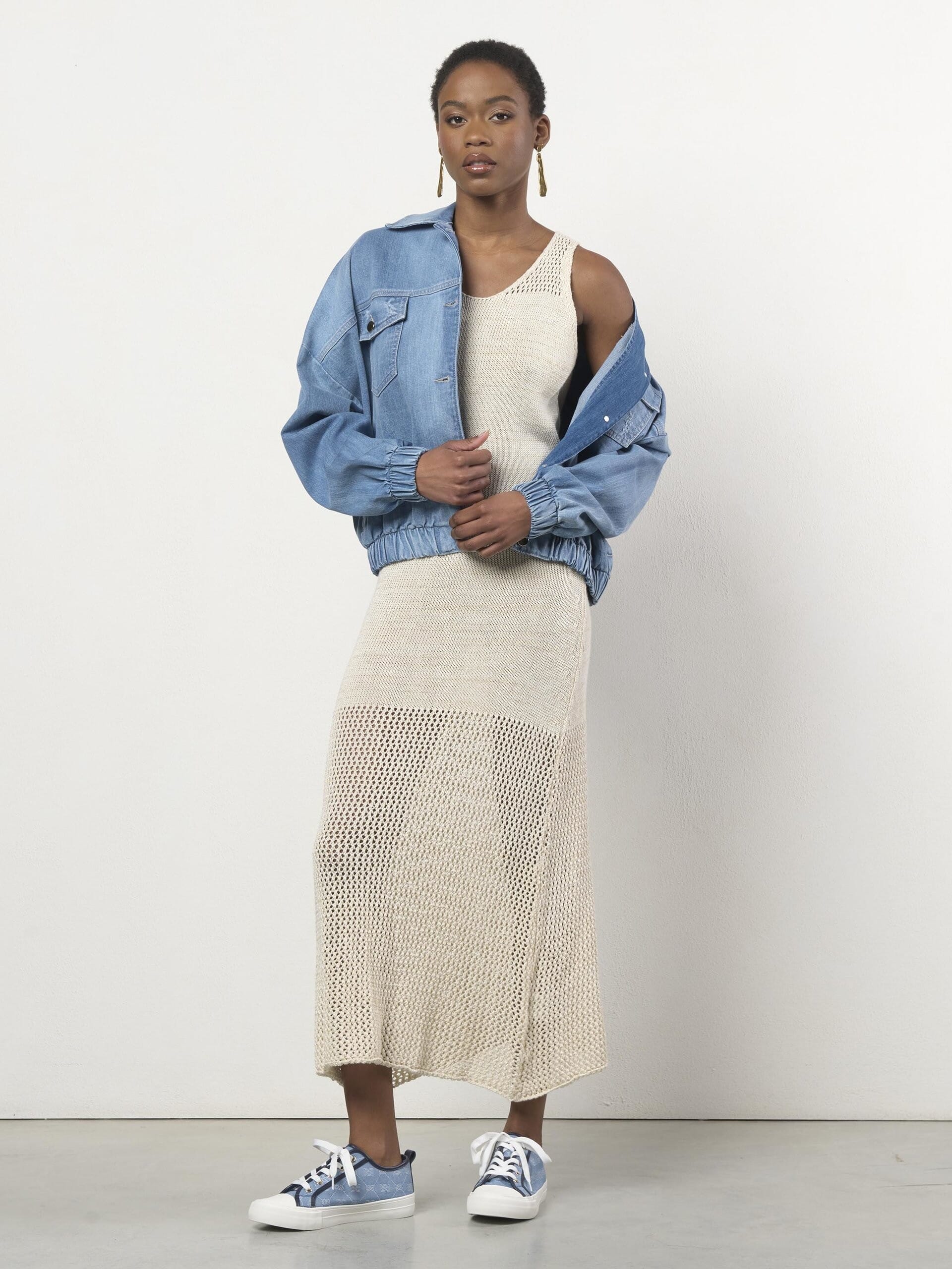 Jeans Bomber Jacket With Pockets And Pockets Rinascimento