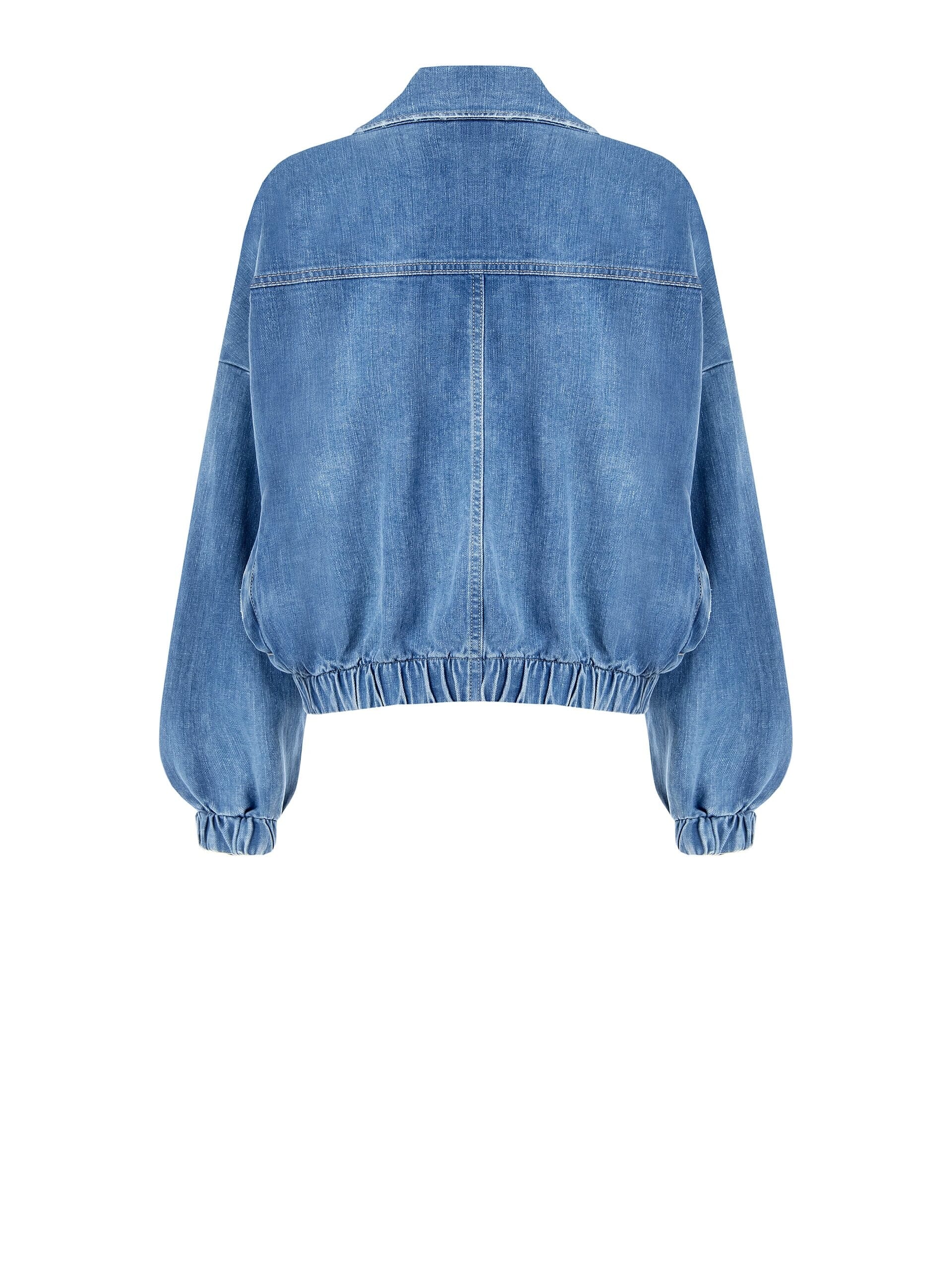 Jeans Bomber Jacket With Pockets And Pockets Rinascimento