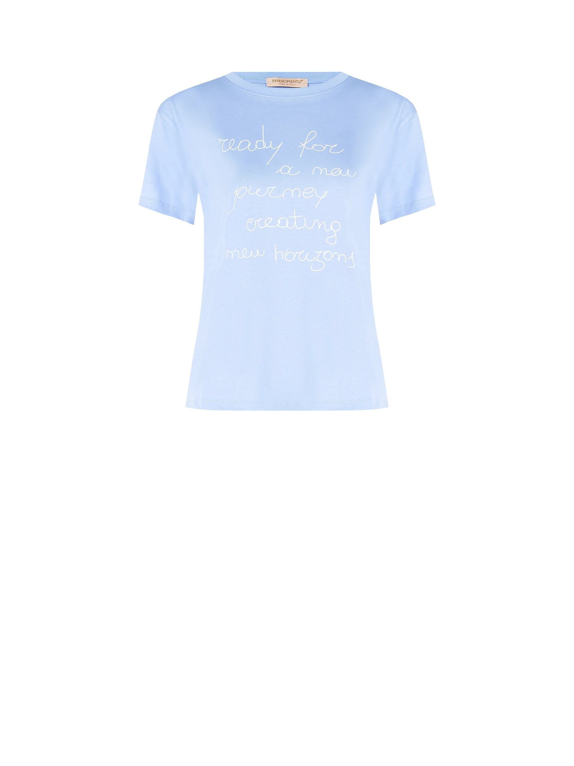 T-Shirt Regular In Cotone Con Slogan Rinascimento