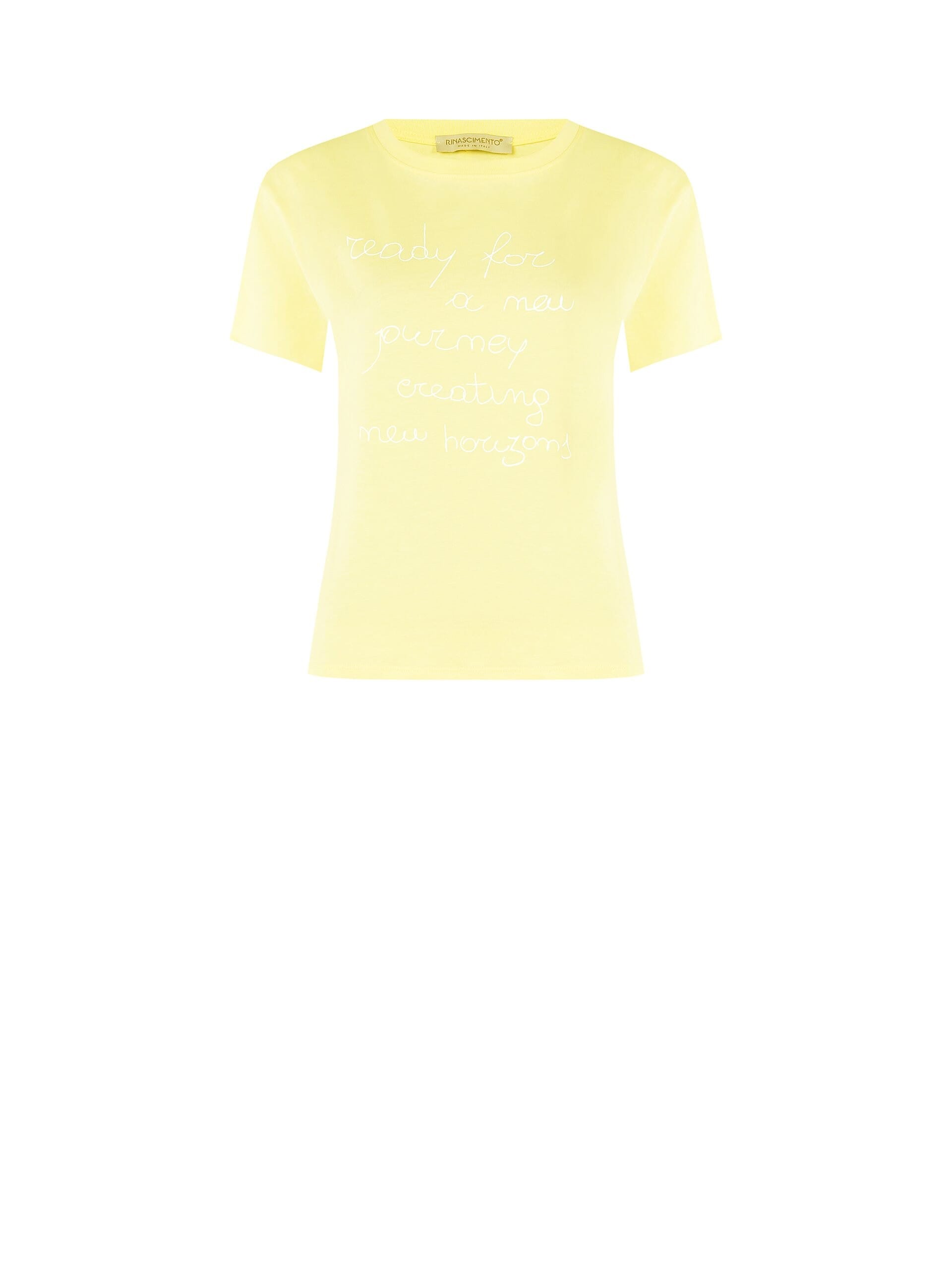 T-Shirt Regular In Cotone Con Slogan Rinascimento