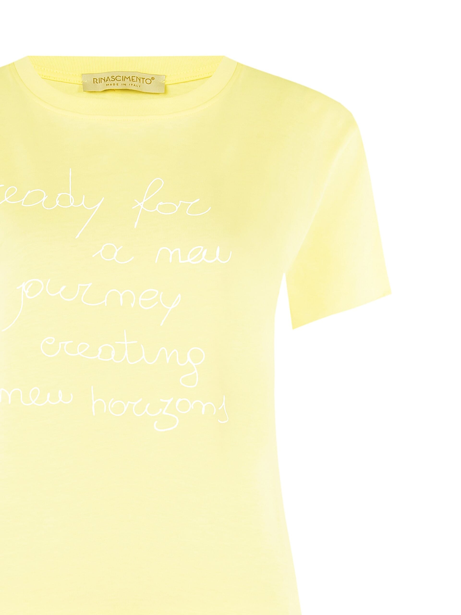 T-Shirt Regular In Cotone Con Slogan Rinascimento