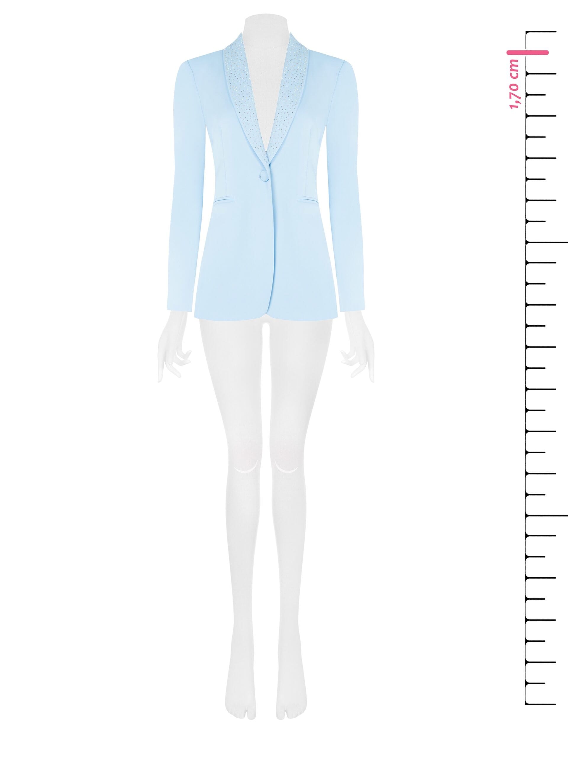 Giacca Blazer Sfiancata In Tessuto Poliviscosa Con Strass Su Revers Rinascimento