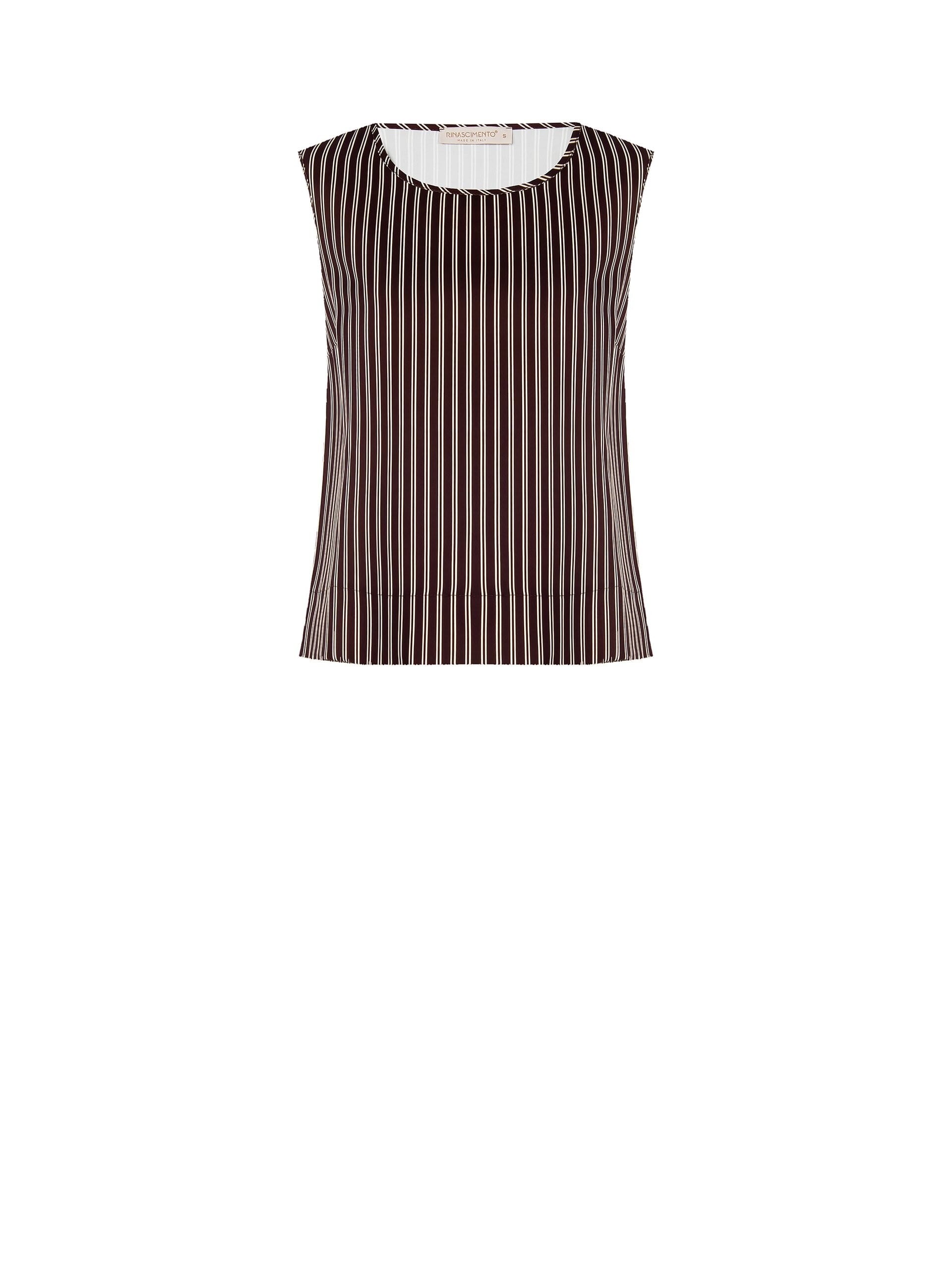 Rinascimento - Top sans manches large en satin rayé
