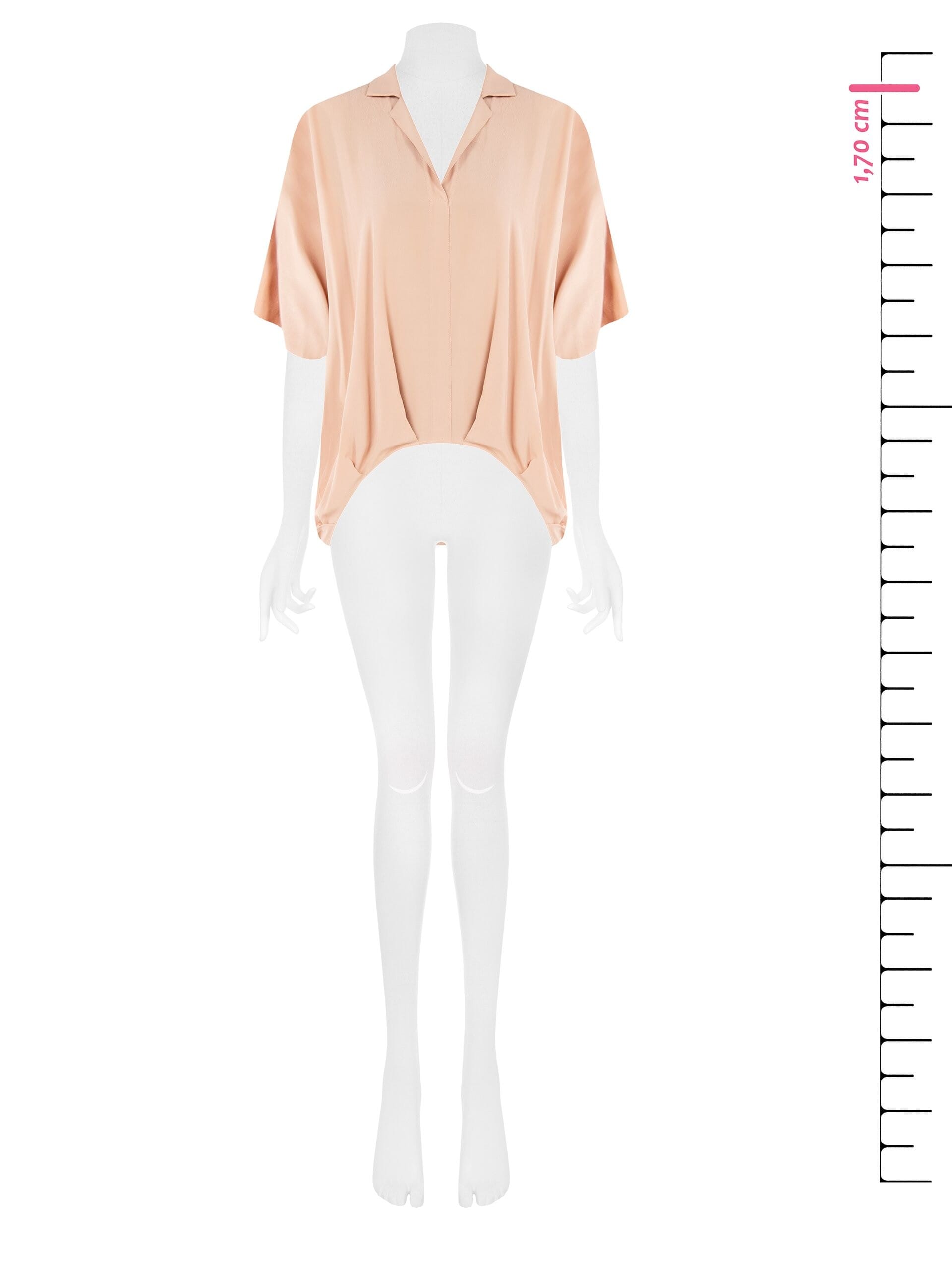 Blusa Over In Georgette Con Scollo A V E Colletto Rinascimento