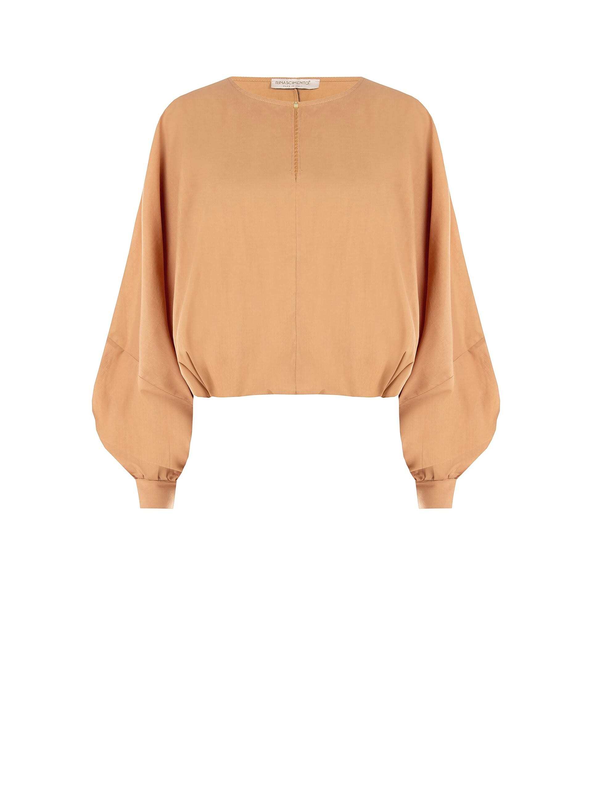 Blusa A Palloncino In Cotone Con Cut-Out A Goccia Rinascimento