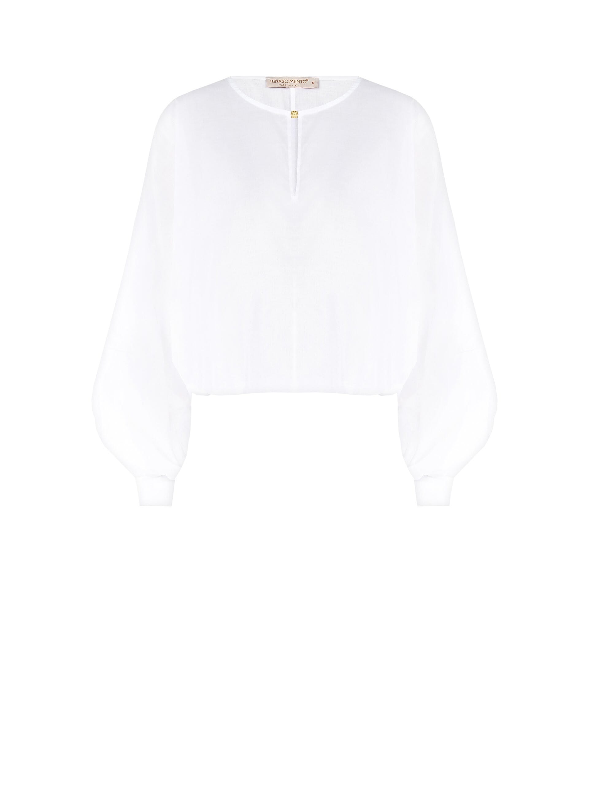 Blusa A Palloncino In Cotone Con Cut-Out A Goccia Rinascimento