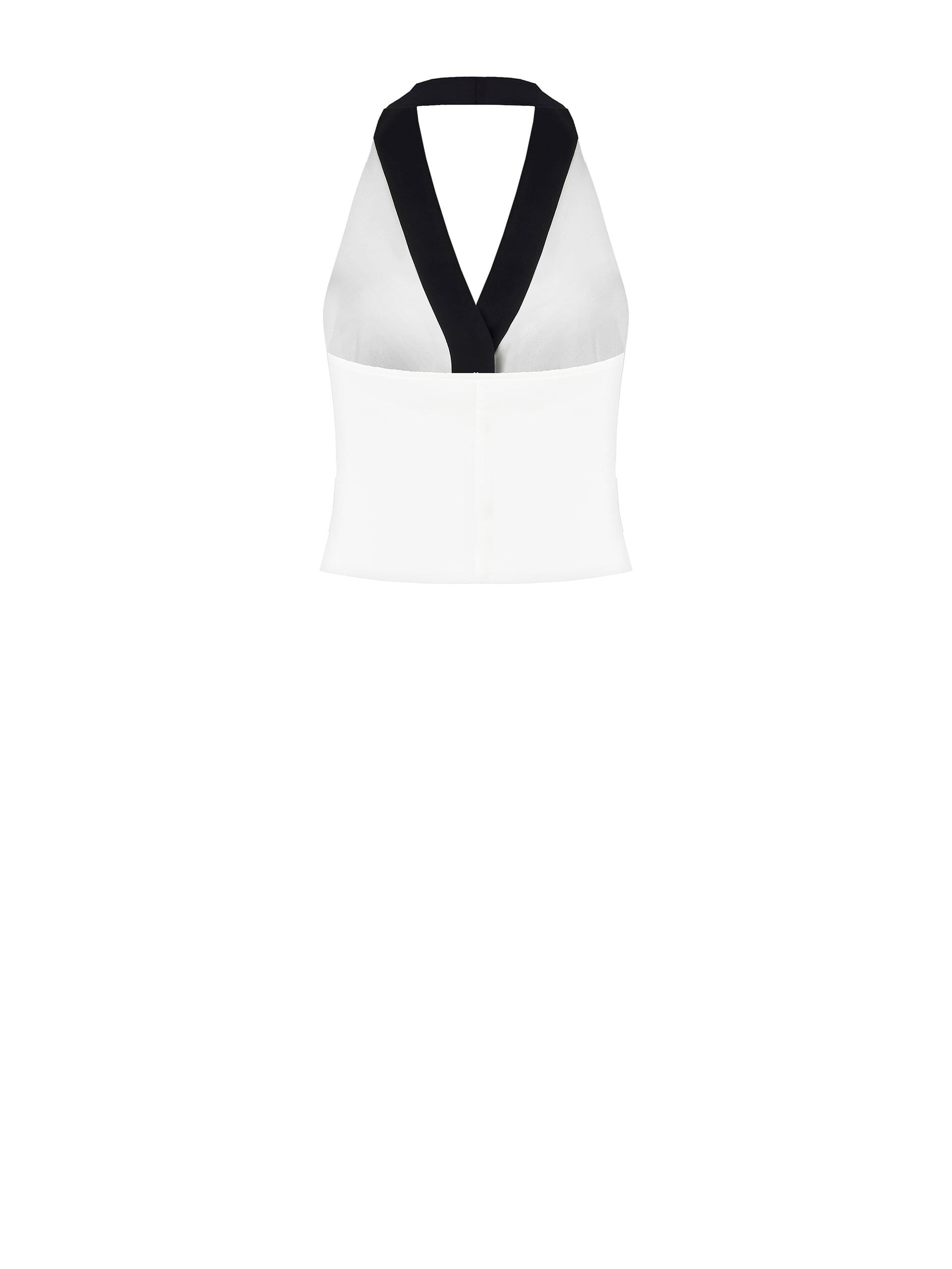 Rinascimento Two-Tone Vest With Open Back In Bi-Stretch Fabric