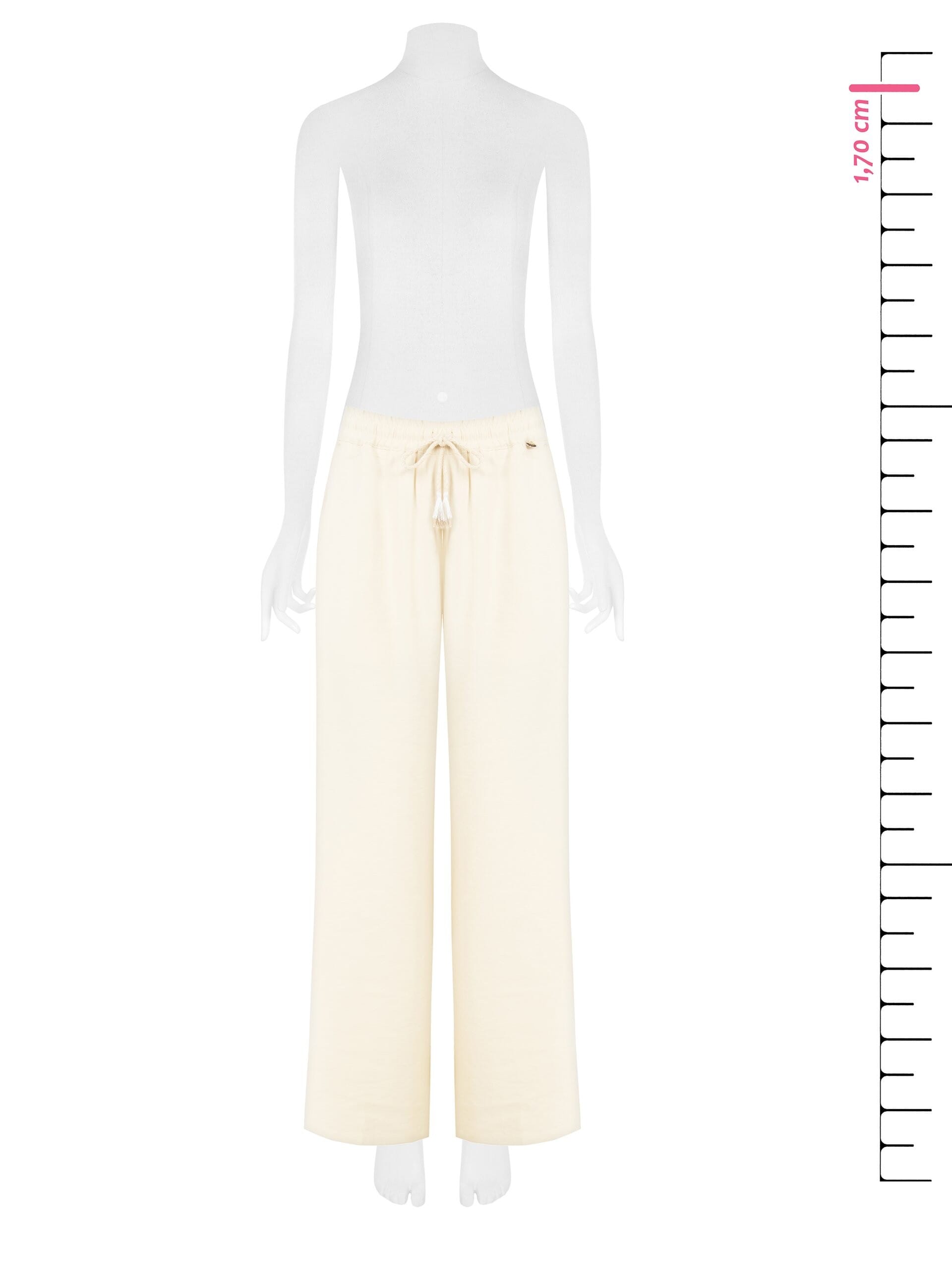 Pantaloni Palazzo In Misto Viscosa Leggermente Stropicciato Con Tasche Rinascimento