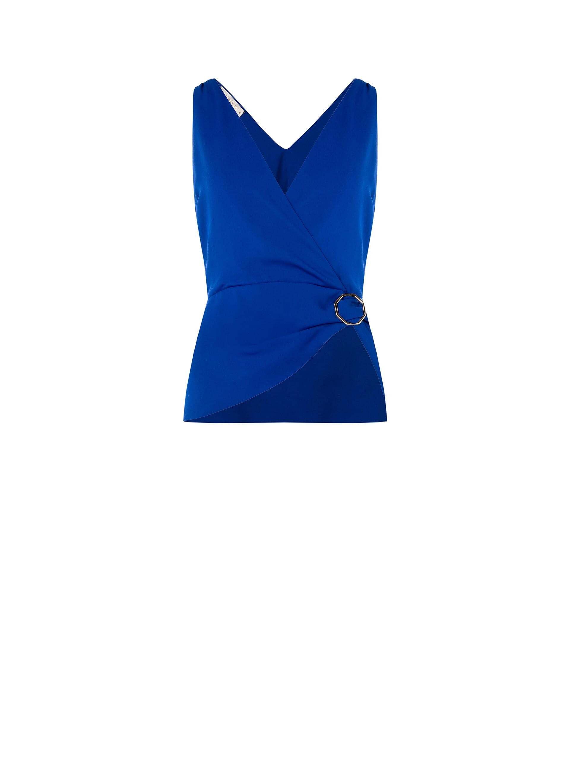 Top In Georgette Con Fibbia Oro E Scollo A V Incrociato Rinascimento