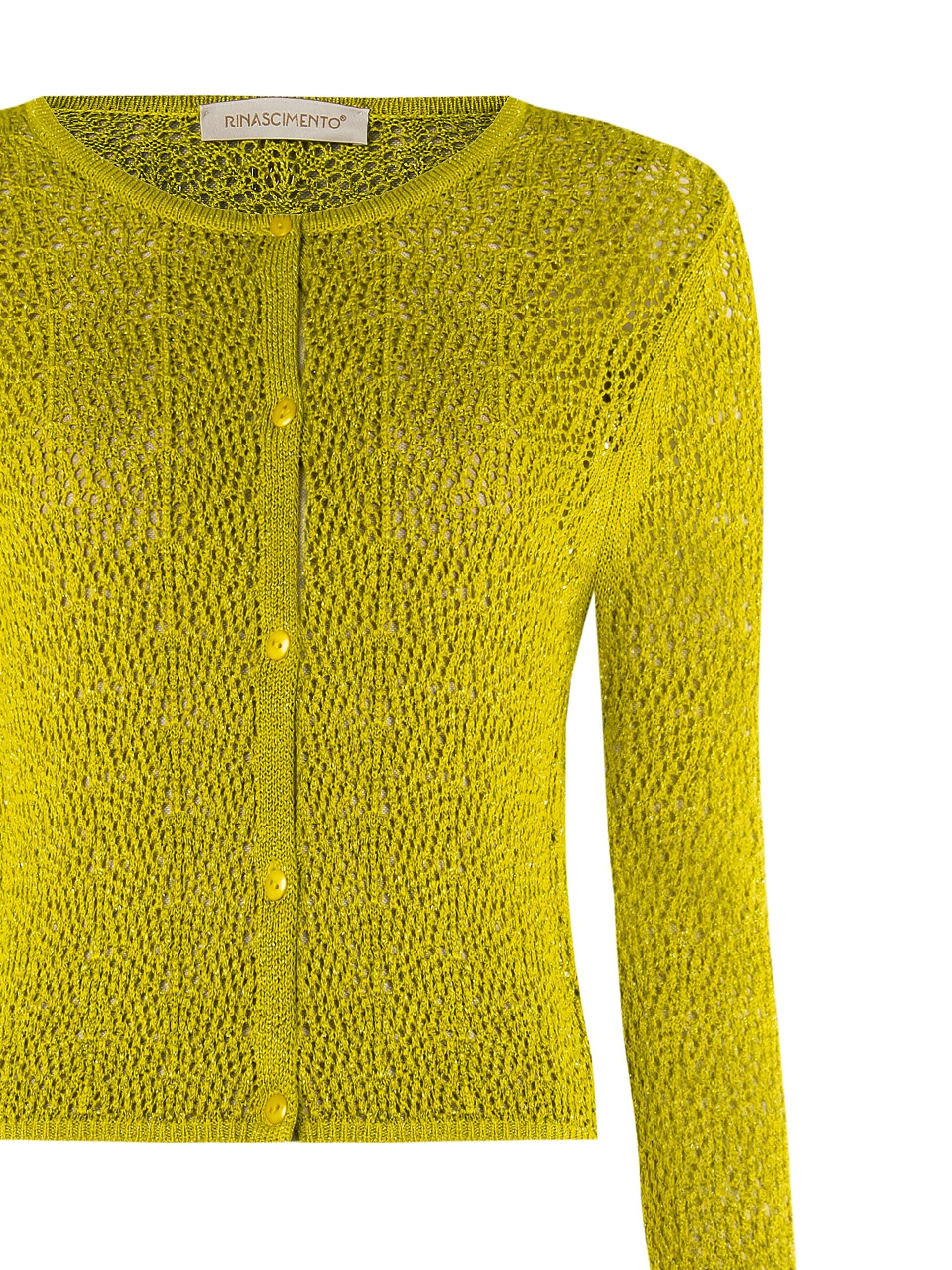 Cardigan Traforato In Misto Viscosa Con Un Filo Di Lurex Rinascimento