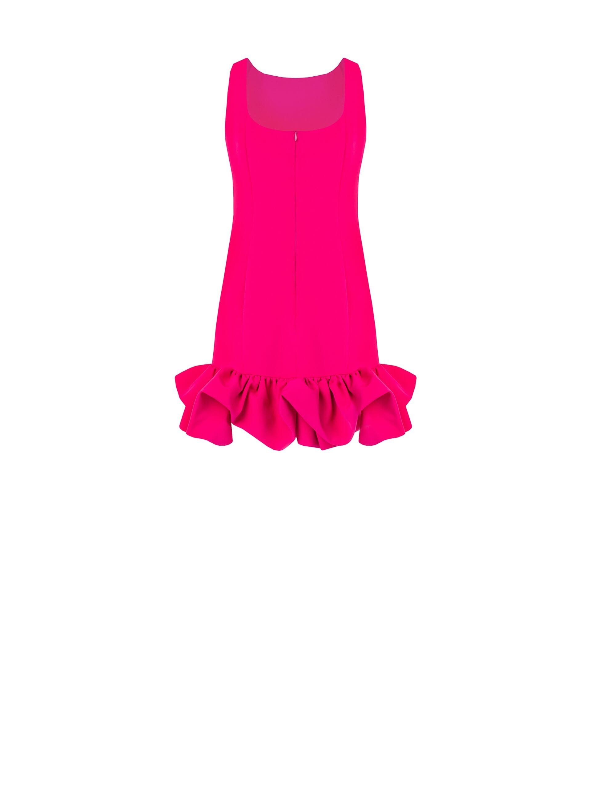 Abito Corto A Trapezio In Tessuto Tecnico Con Maxi Ruches Rinascimento